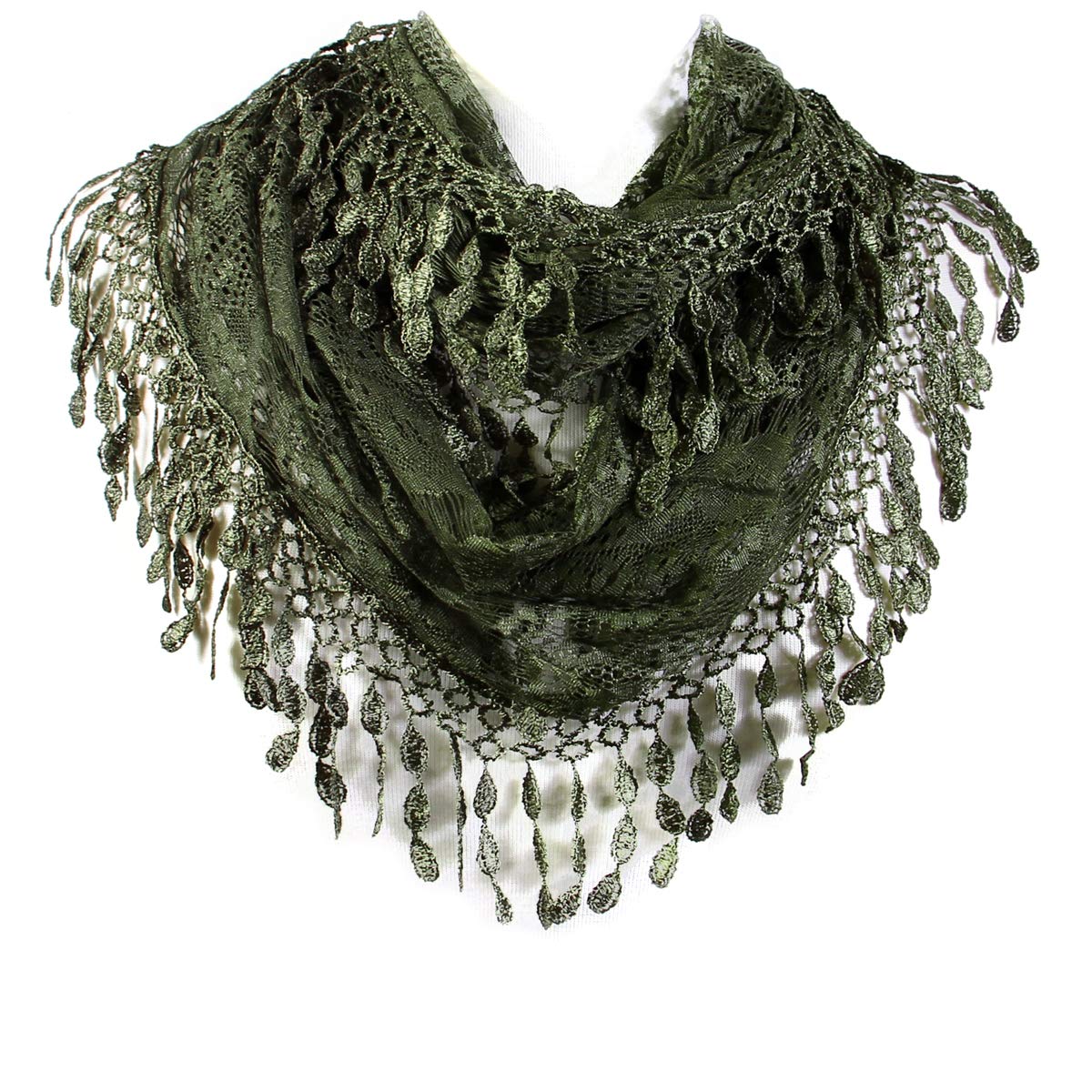 Feminine Lace Infinity with Teardrop Fringes