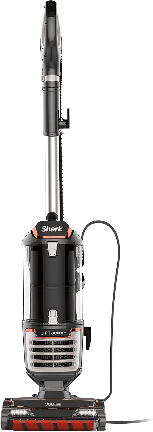 Shark DuoClean Upright Vacuum for Carpet and Hard Floor Cleaning with Lift-Away Hand Vacuum, HEPA Filter, and Anti-Allergy Seal (NV771), Black/Red