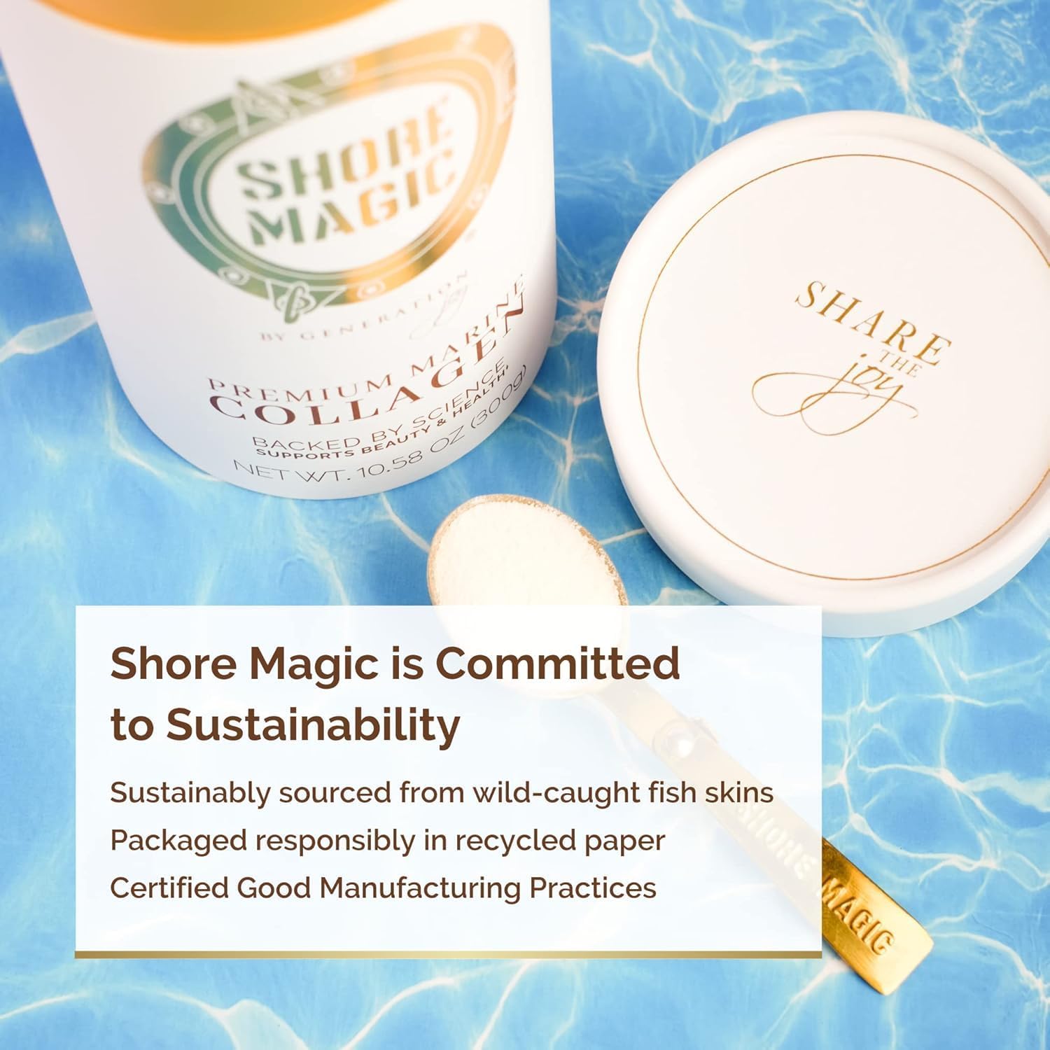 Shore Magic Premium Marine Collagen Powder Types I-IV – Wild Fish, Hydrolyzed Peptides, Unflavored, 9g Protein Per Serving – Supports Youthful Skin, Hair, Nails & Joints, 30-Day Supply - Image 8
