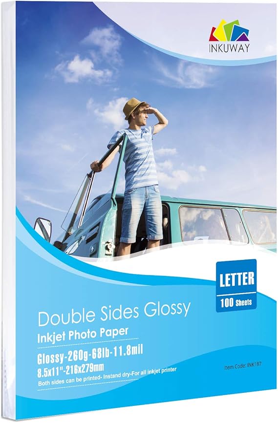 Double Sided Glossy Photo Paper 8.5x11100sheets Thick Cardstock Paper