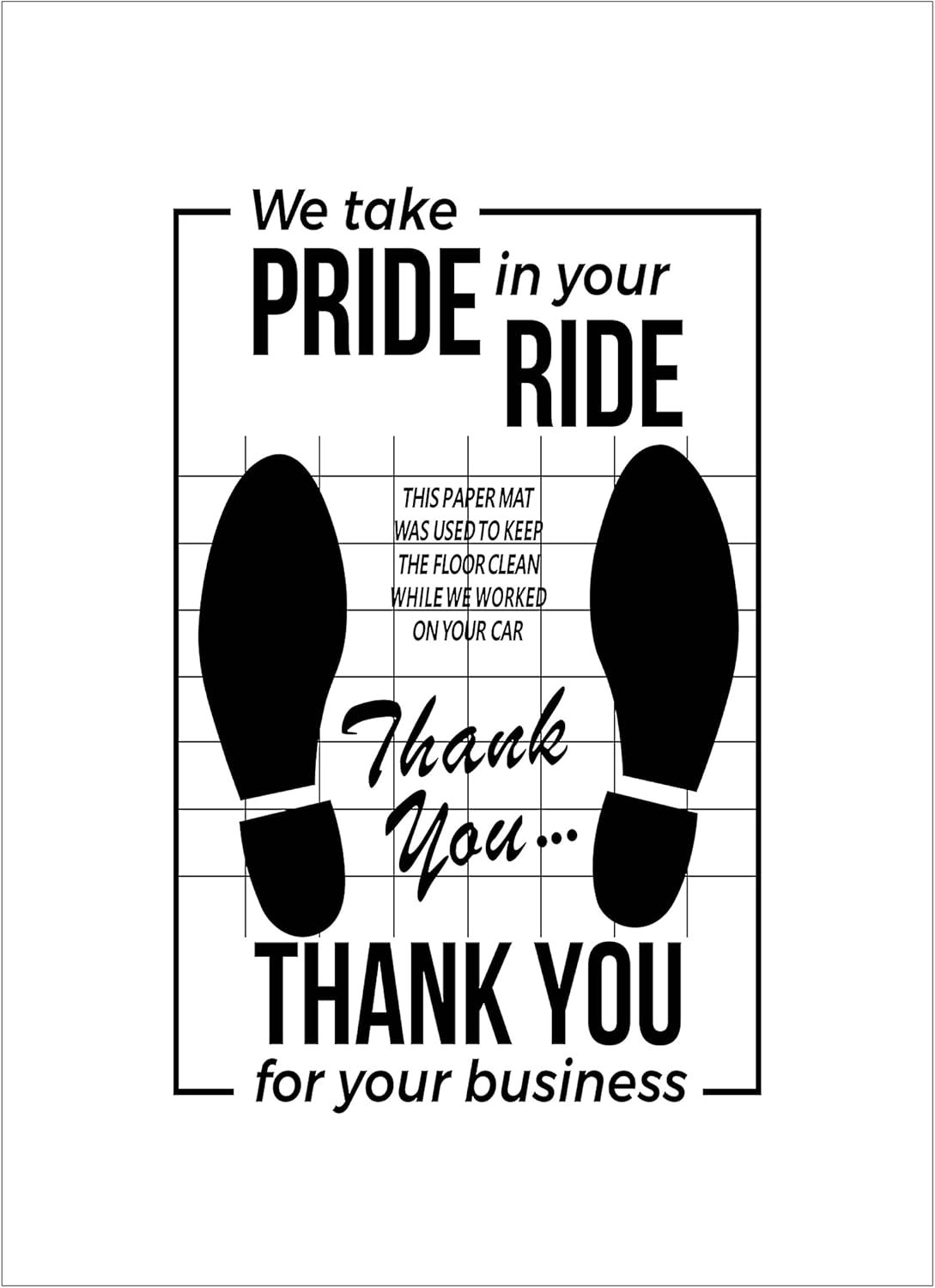 White Car Paper Floor Mats,50 Disposable Floor Pads,Temporary Car Floor