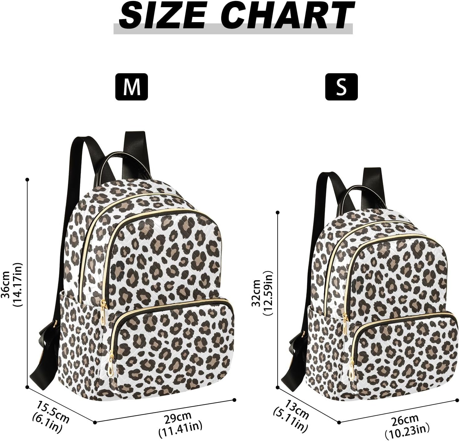 Bolaz Mini Backpack Purse for Women, Leopard Cheetah Print Animal Skin Travel Bag Casual Daypack Shoulder Bag