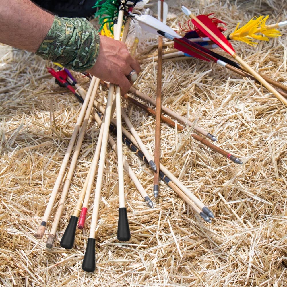 MiOYOOW Pointe de Flèche en Caoutchouc 6mm, Lot de 12 Embout de Flèche Léger Antichoc pour Tir à l'arc