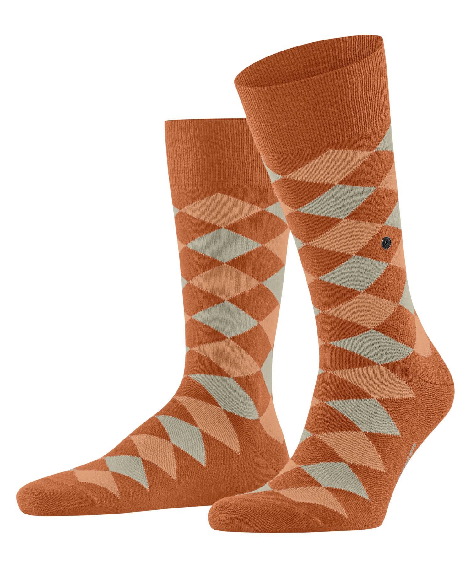 Burlington Men's Danny M So Cotton Patterned Socks 1 Pair, Orange Carrot 8951, 6.5-11
