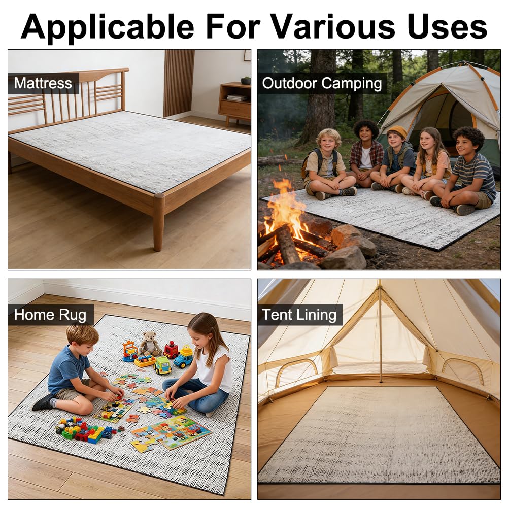 Vicloon Esterilla Aislante De Aluminio Esterilla Camping,Esterilla Aislante de lámina de Aluminio,Alfombra de Suelo Ultraligera Plegable,Resistente al Agua Picnic Espuma Eva Plegable