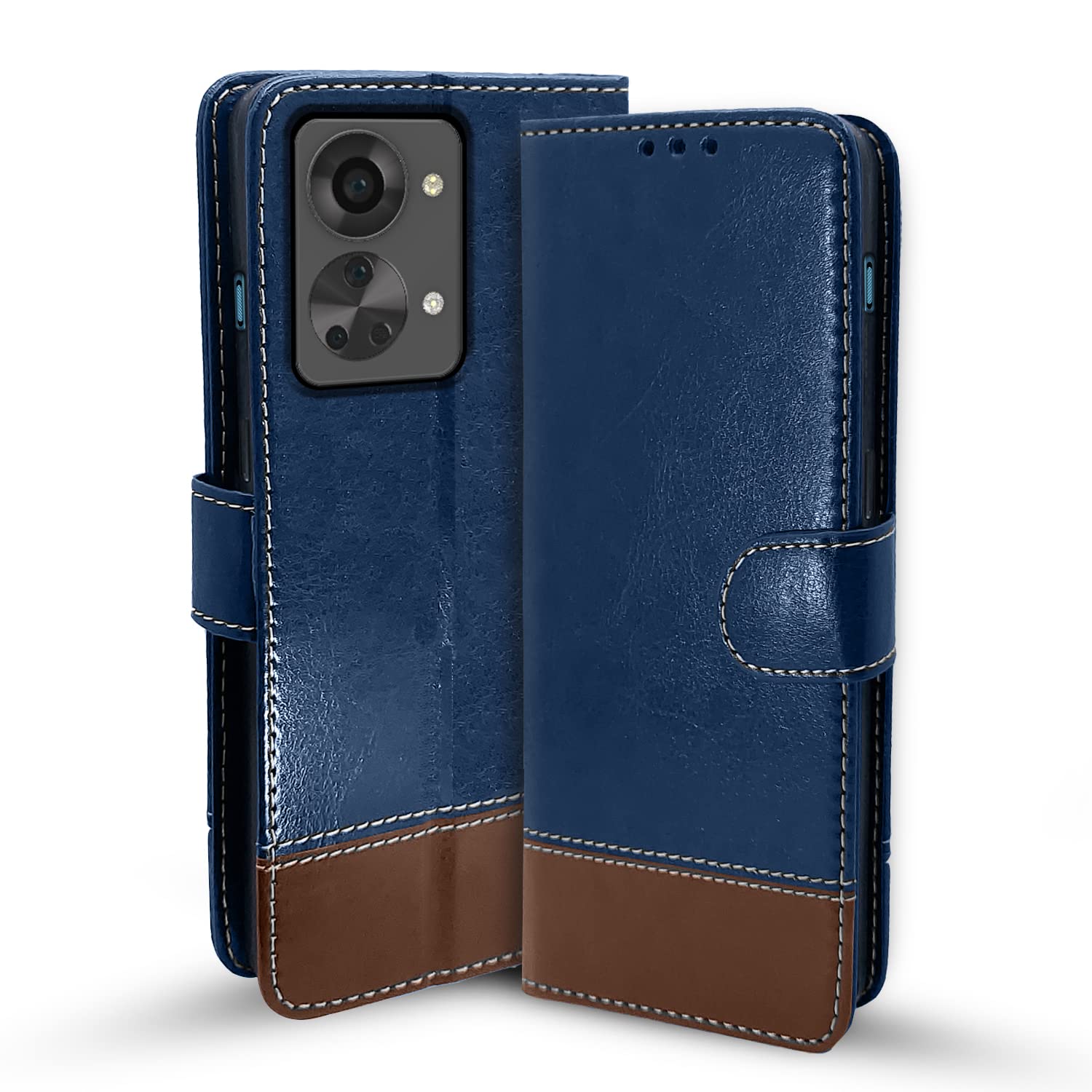 Pikkme Oneplus Nord 2T 5G Flip Cover | Dual-Tone PU Leather Finish | 360 Protection | Inbuilt Wallet & Stand | Magnetic Flip Case for Oneplus Nord 2T 5G (Blue & Brown) (B0B8GYFVDC) Amazon Price History, Amazon Price Tracker