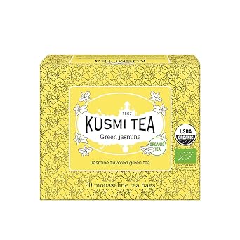 Kusmi Tea - Green Jasmine - Green Tea - Organic Blend with Jasmine- 20 Tea Bags