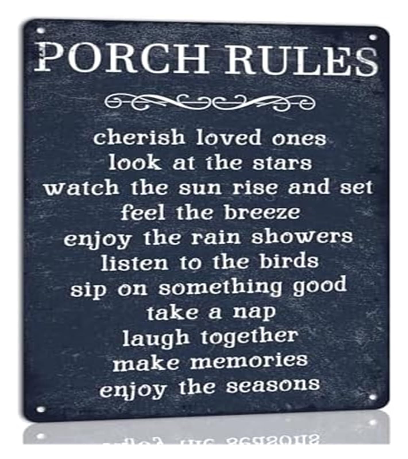 FNYUVNFAF Porch Rules Vintage Metal Tin Sign Country Farmhouse Decor For Bar Pub Man Cave Garage Patio Home 8 X 12 inch