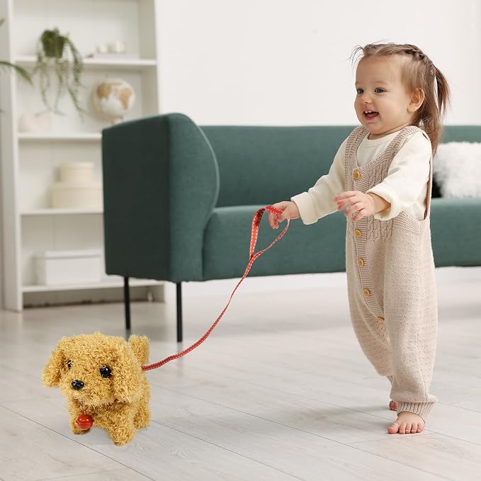 Juguete perro de peluche interactivo con correa miniatura 7