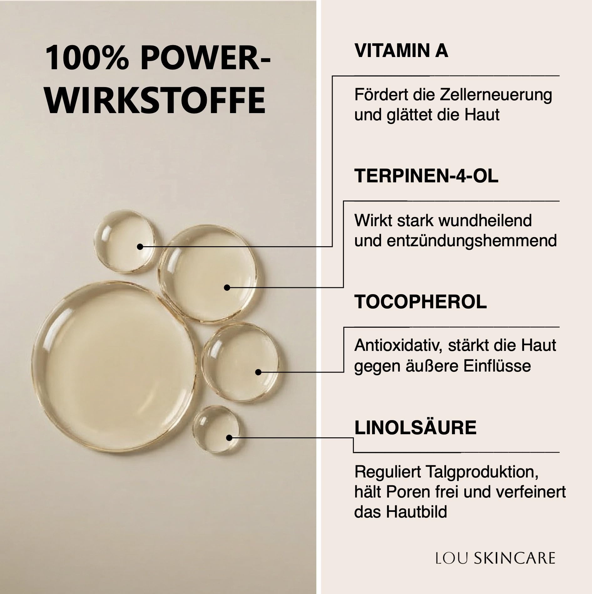 lou skincare purifying serum - Gesichtsserum mit Hanf, Teebaum und Lavendel, für unreine und empfindliche Haut, 30ml