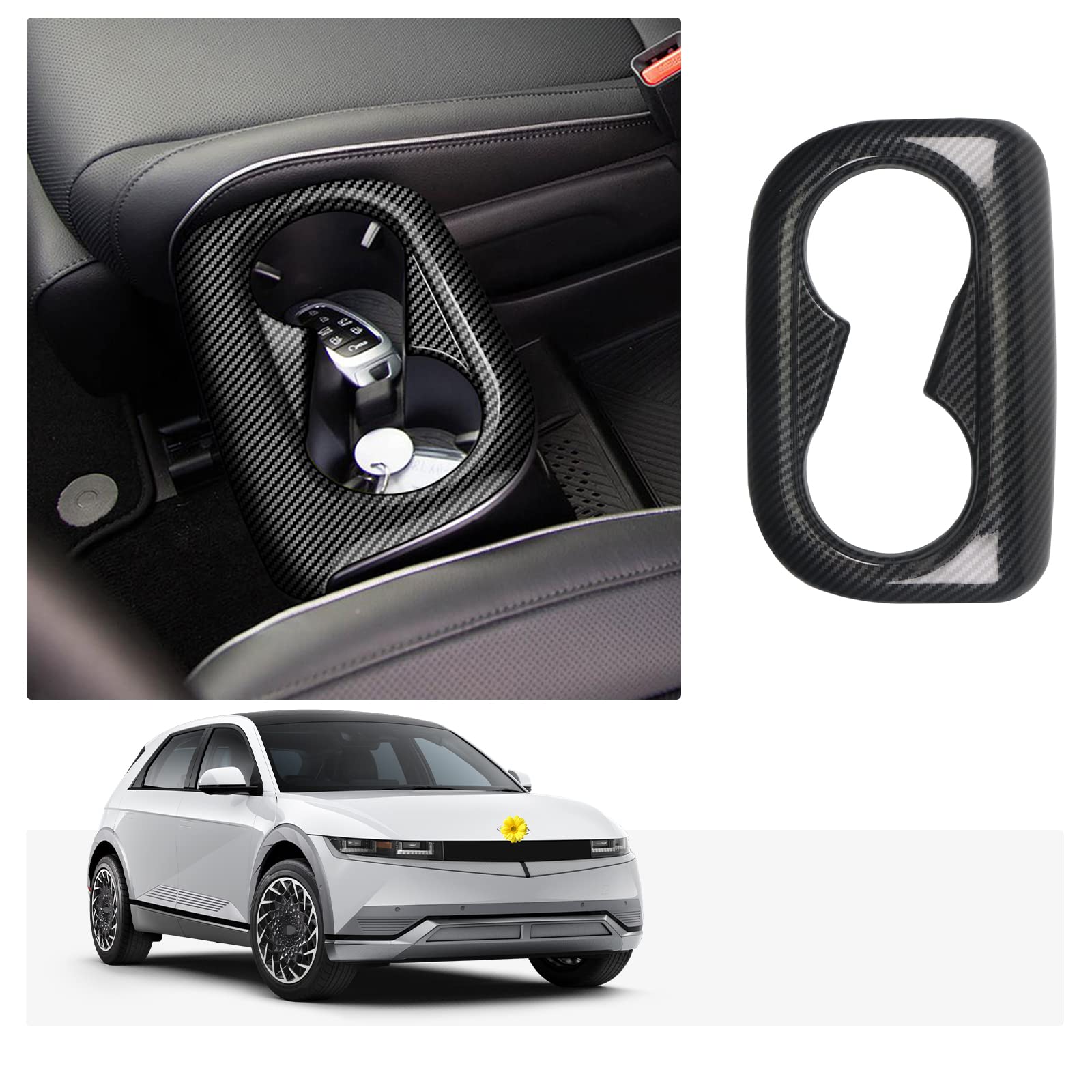 Buy CDEFG for 2022 Ioniq 5 Center Console Cup Holder Frame Cover Trim