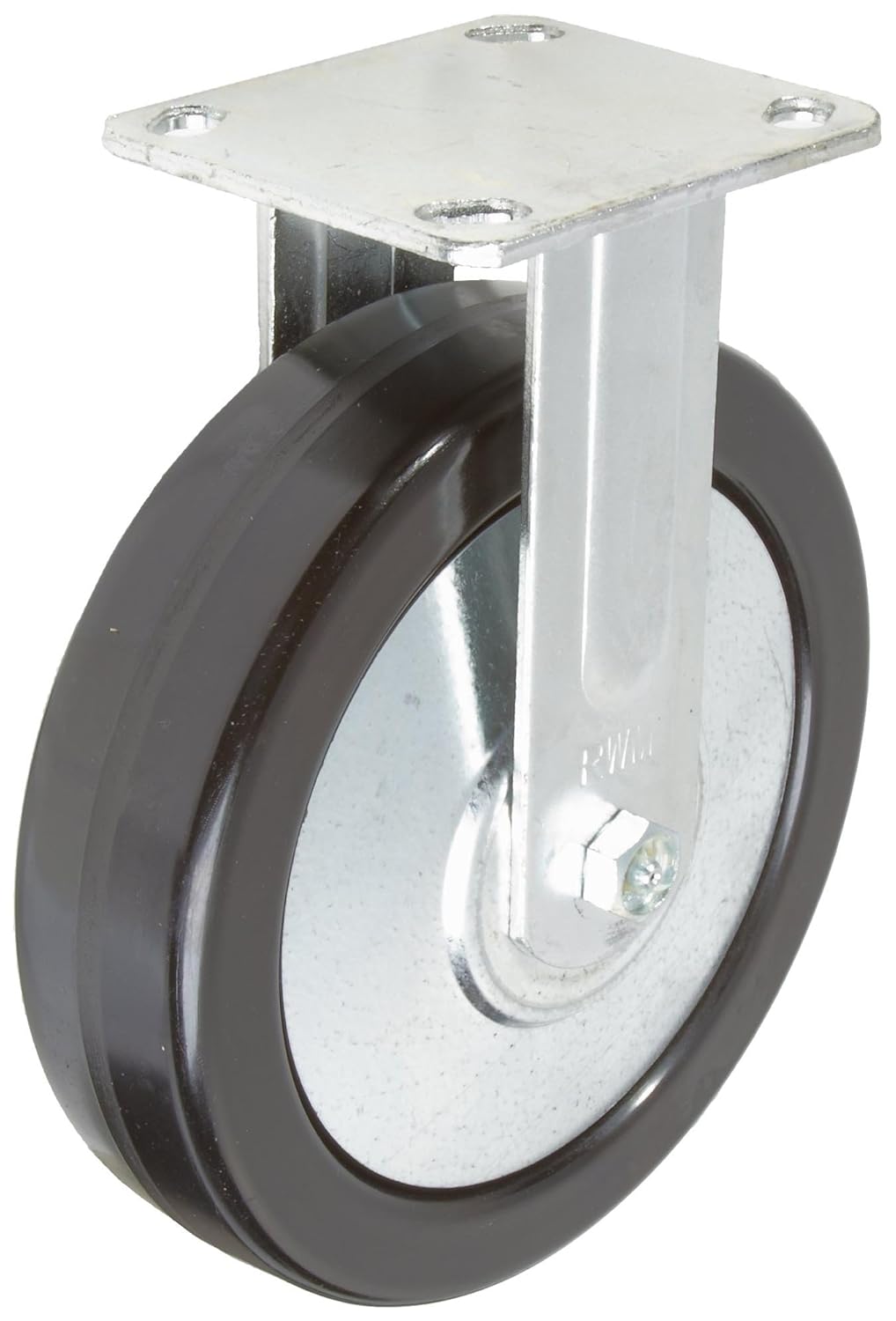 46 Series Plate Caster, Rigid, Thread Guard, Phenolic Wheel, Roller Bearing, 1200 lbs Capacity, 8 Wheel Dia, 2 Wheel Width, 9-1/2 Mount Height, 4-1/2 Plate Length, 4 Plate Width