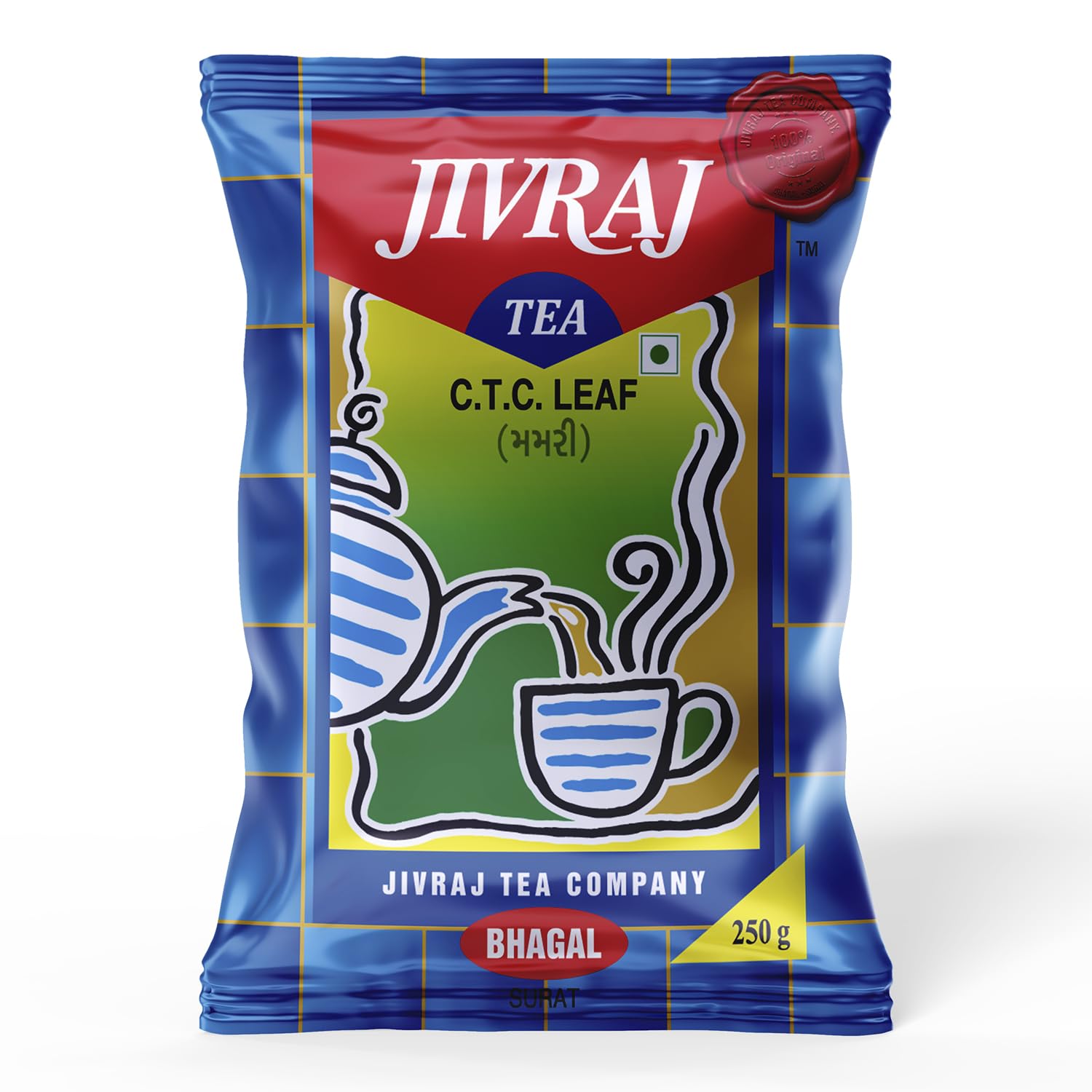 Jivraj Tea 250gm | CTC Assam Black Leaf Tea | Chai Patti Powder | Pouch 250g