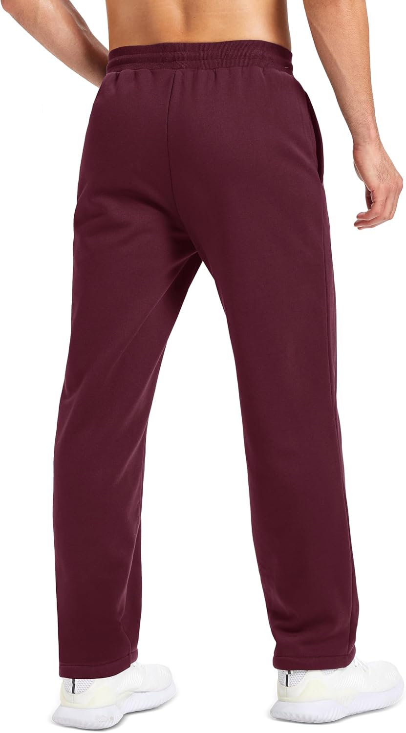 MAGCOMSEN Men's Winter Fleece Pants Sherpa Lined Sweatpants with Pockets Drawstring Lounge Running Athletic Warm Pants - Image 2