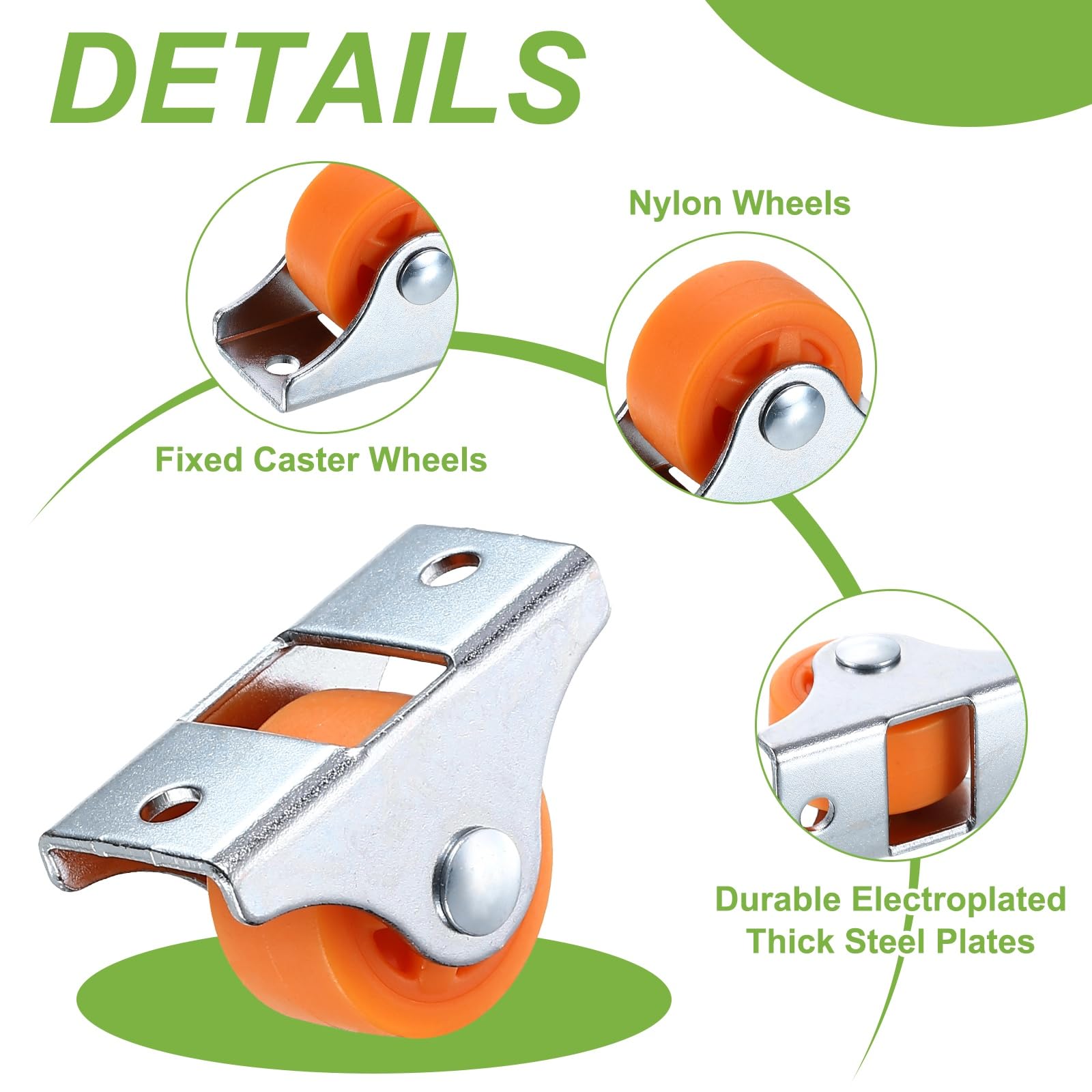 PATIKIL 1 Inch Fixed Caster Wheels - Image 3