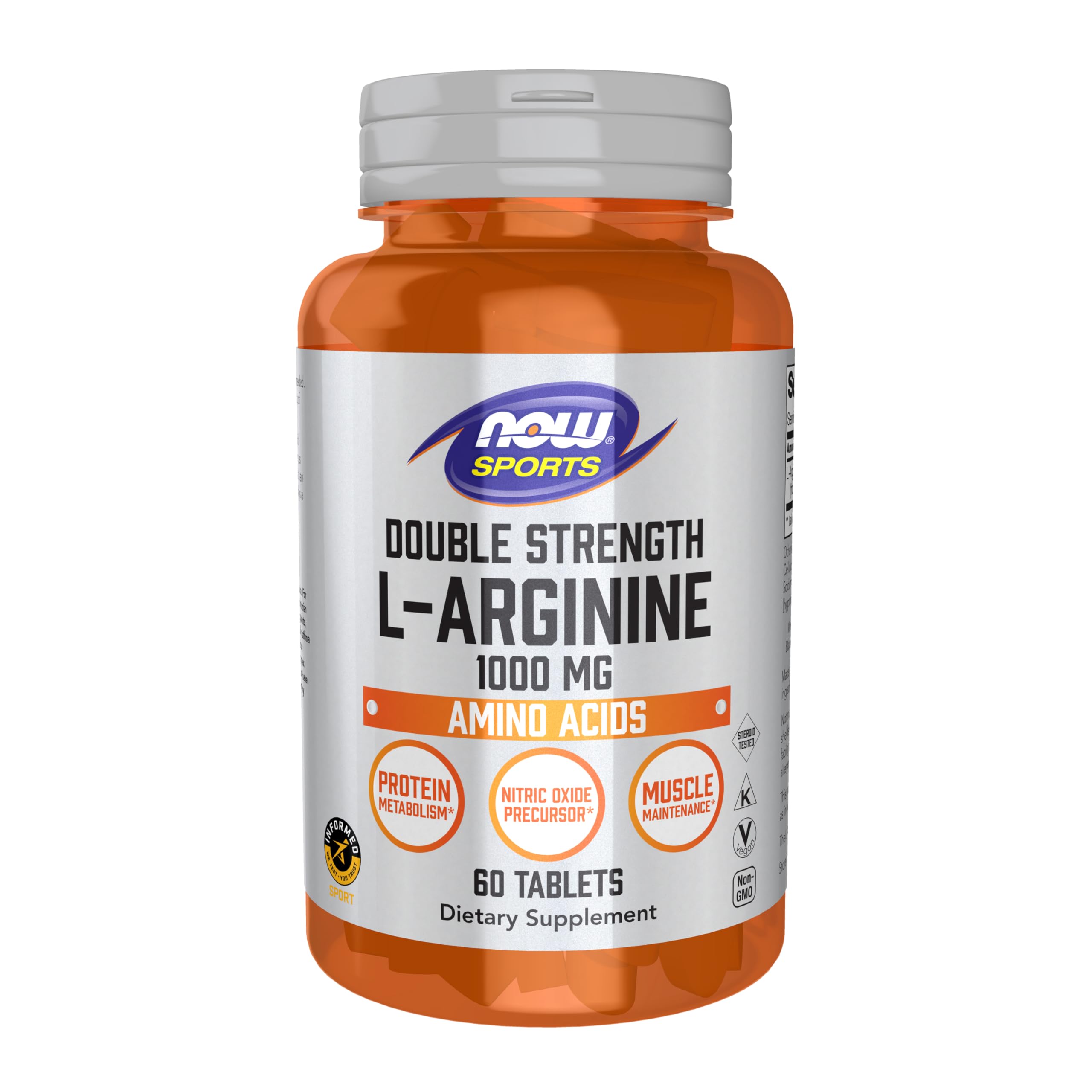 NOW Foods L-Arginine, 1000mg - 60 tablets