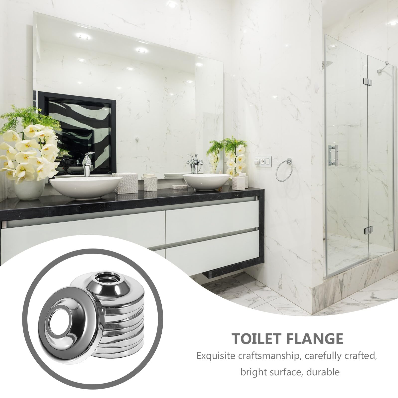 Gatuida 10pezzi Flangia in Acciaio Inossidabile per Tubazione Copriforo per Doccia Decorativo e Durevole Facile da Installare Anelli di Protezione Dall Acqua