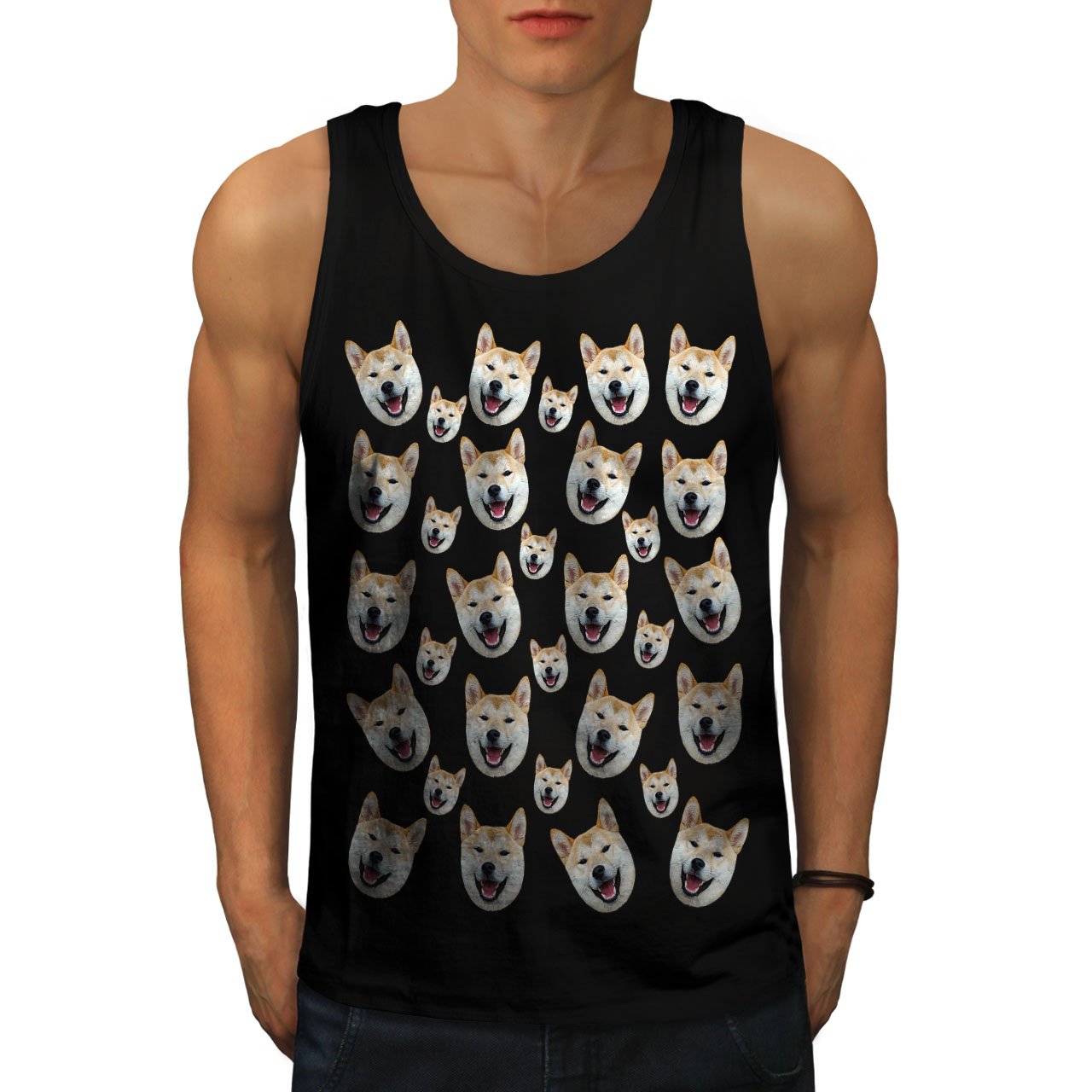 Meme Meme Mens Tank Top, Funny Shiba Inu Athlete Shirt