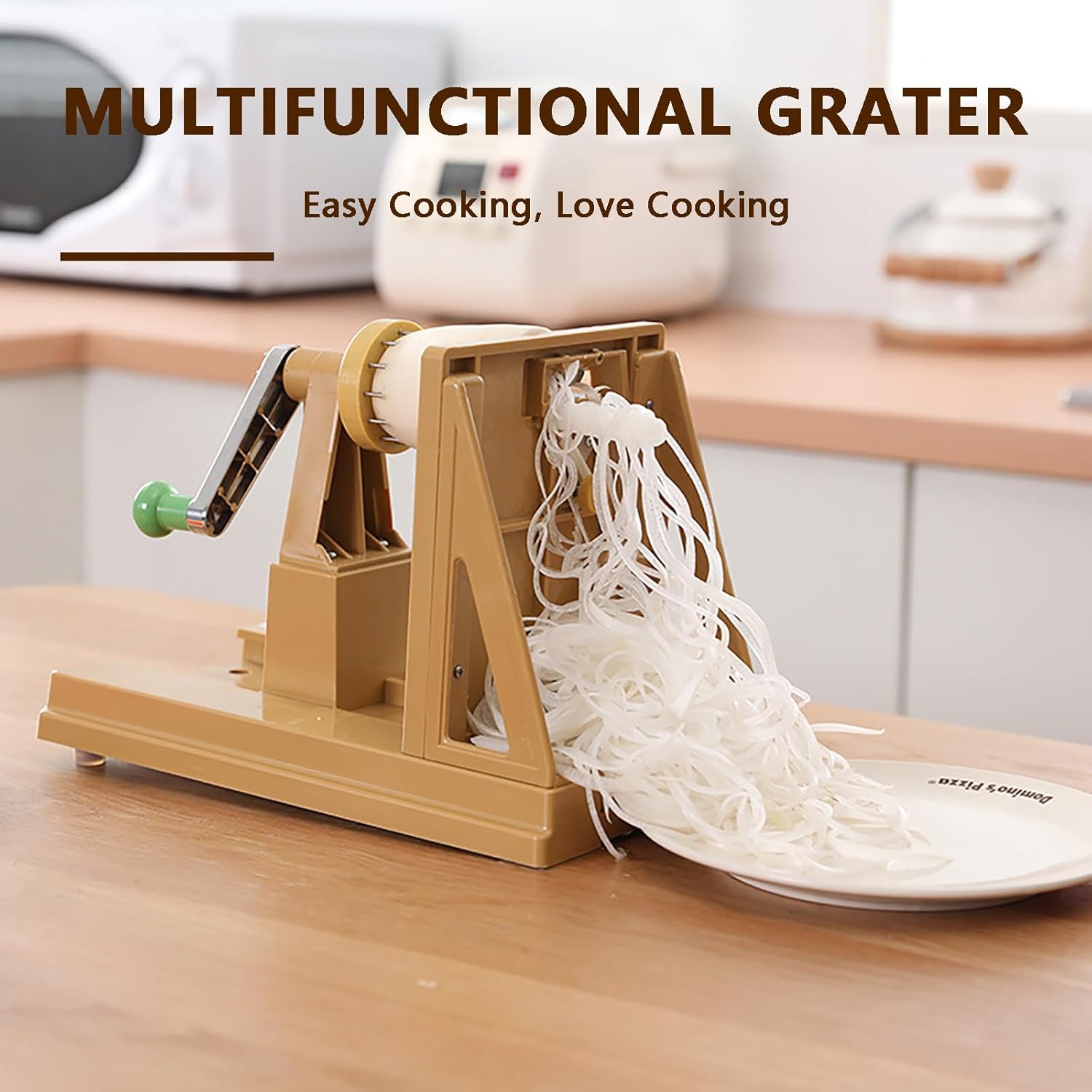 Manual Rotary Drum Grater, Salad Maker Vegetable Chopper, Easy to Use, Spiralizer for Veggies with Non-slip handle,Width Adjustment, for Vegetables, Potato, Carro
