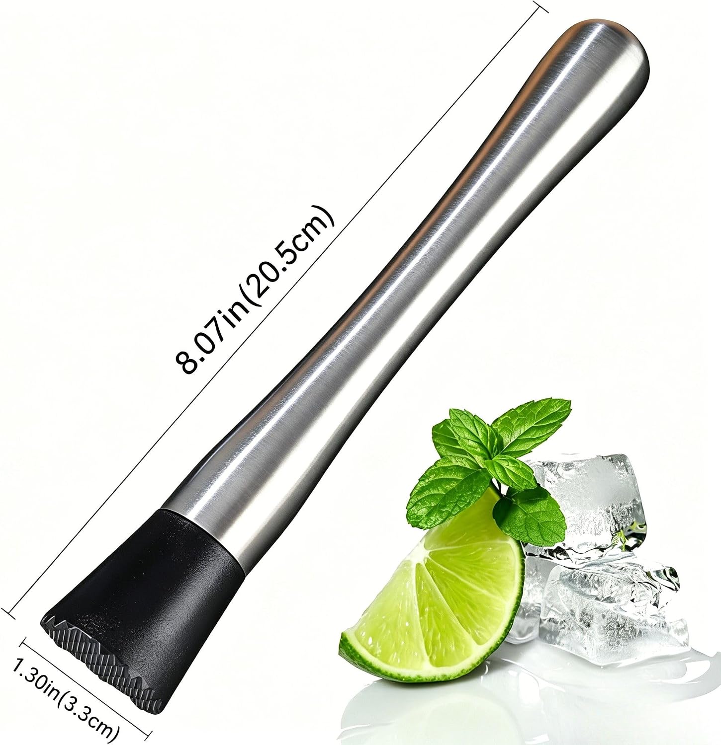 SXFOM 8in muddler for cocktails,304stainless steel,fruit smasher for drinks
