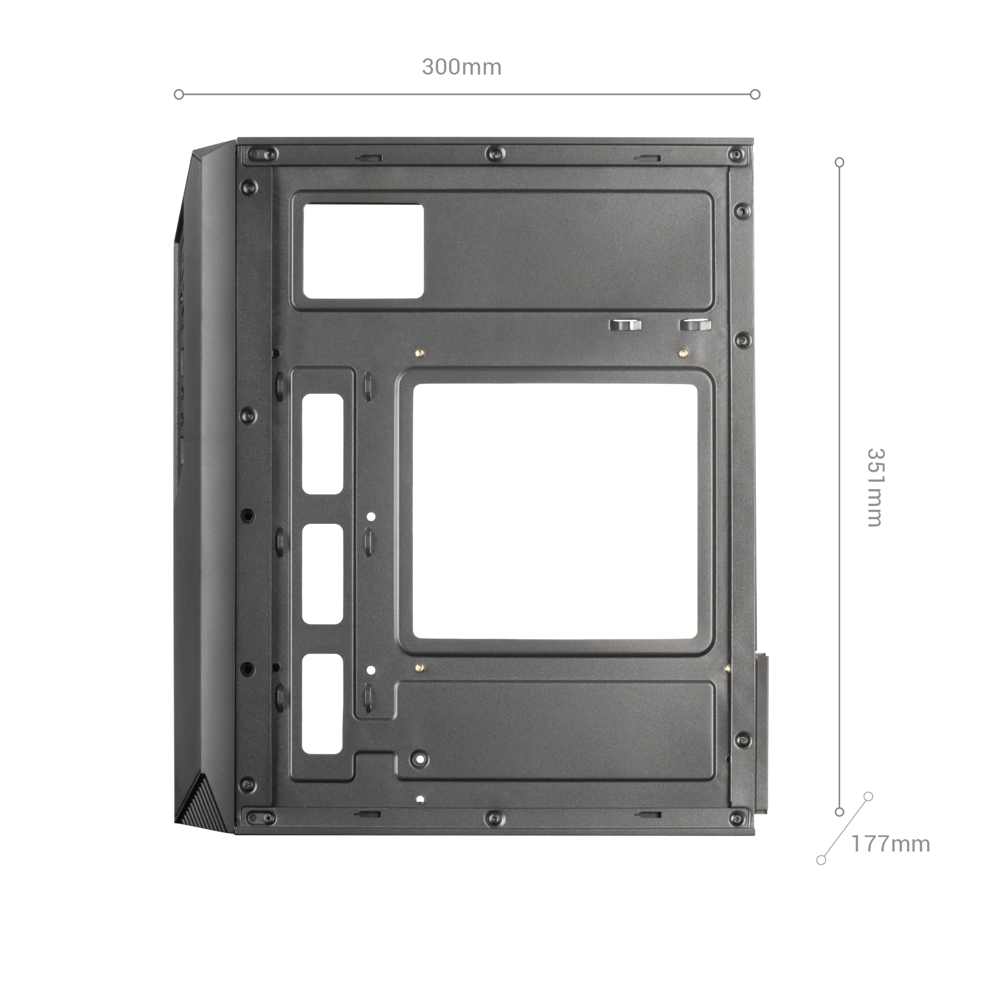 Mars Gaming MC-S1, Gehäuse PC Micro-ATX Ultra-Kompakt, 12-Mode ARGB Frontbeleuchtung, FRGB Lüfter, Full Side Window Gaming Gehäuse, Unterstützt Flüssigkeitskühler bis 120mm, Schwarz - 5