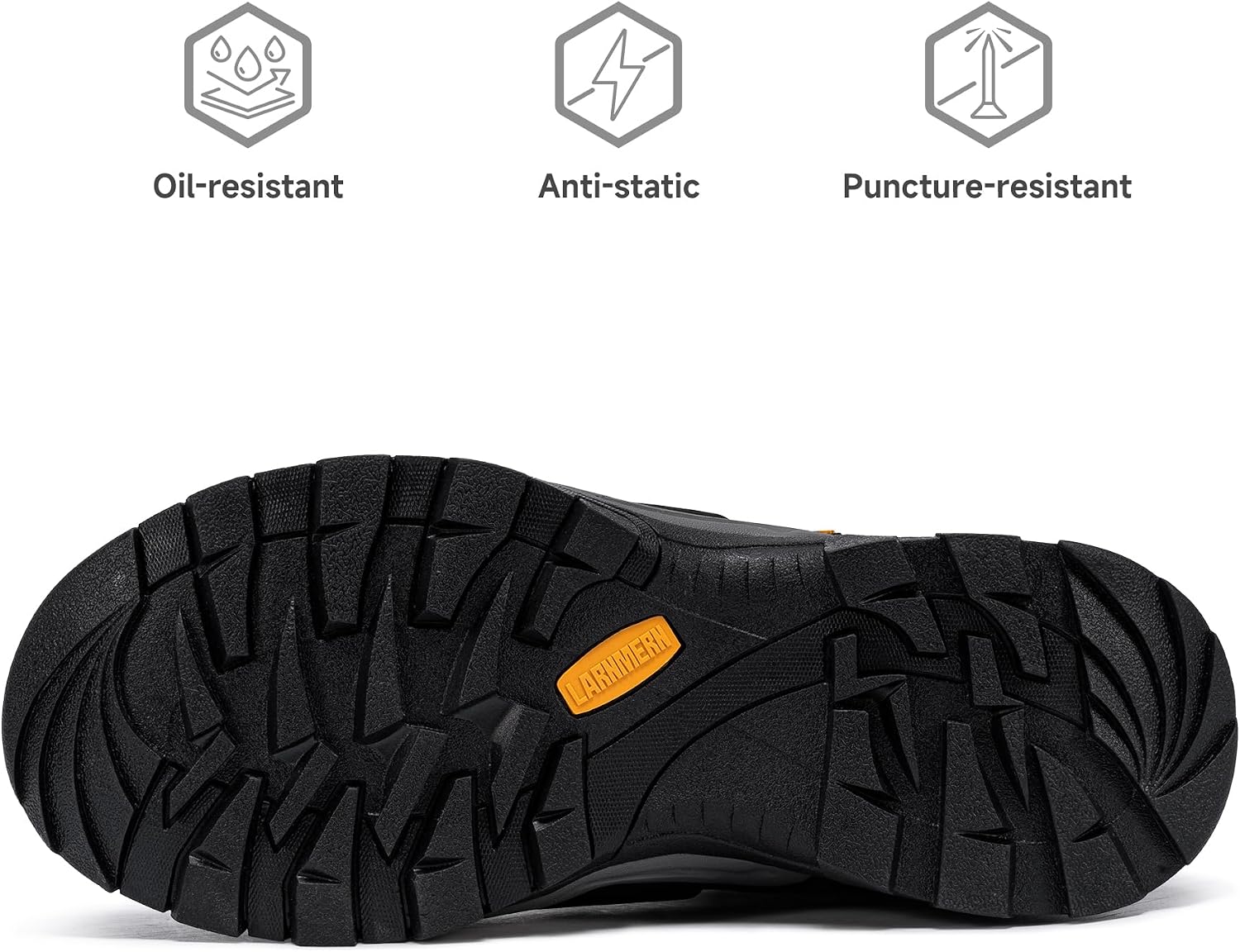LARNMERN Steel Toe Boots for Men Waterproof Work Boots Puncture Proof Steel Toe Shoes Safety Work Construction Shoes