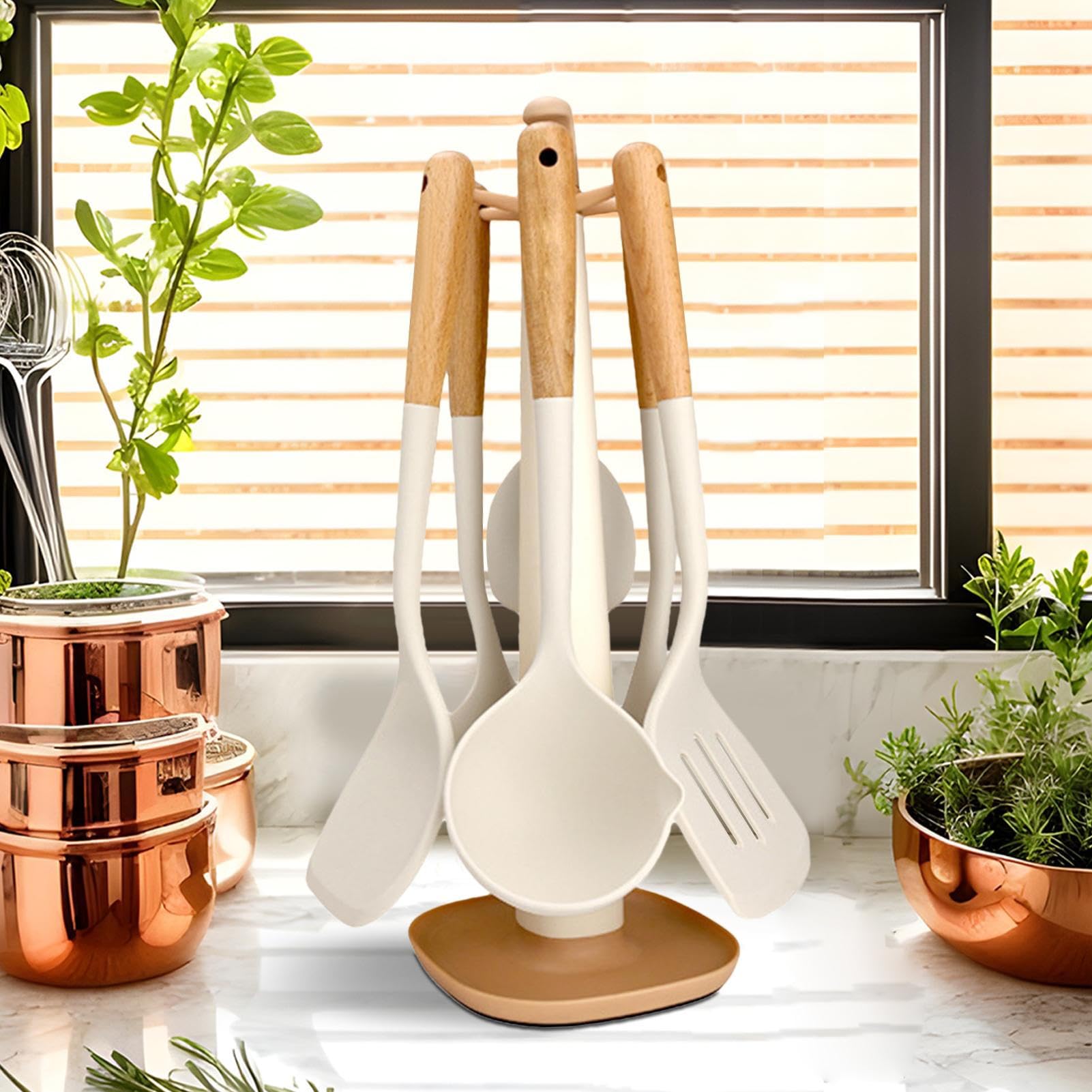 Set di spatole per friggere | Set di utensili da cucina | Set di cottura in silicone di alta qualità resistente al calore elevato per friggere al forno cena all'aperto