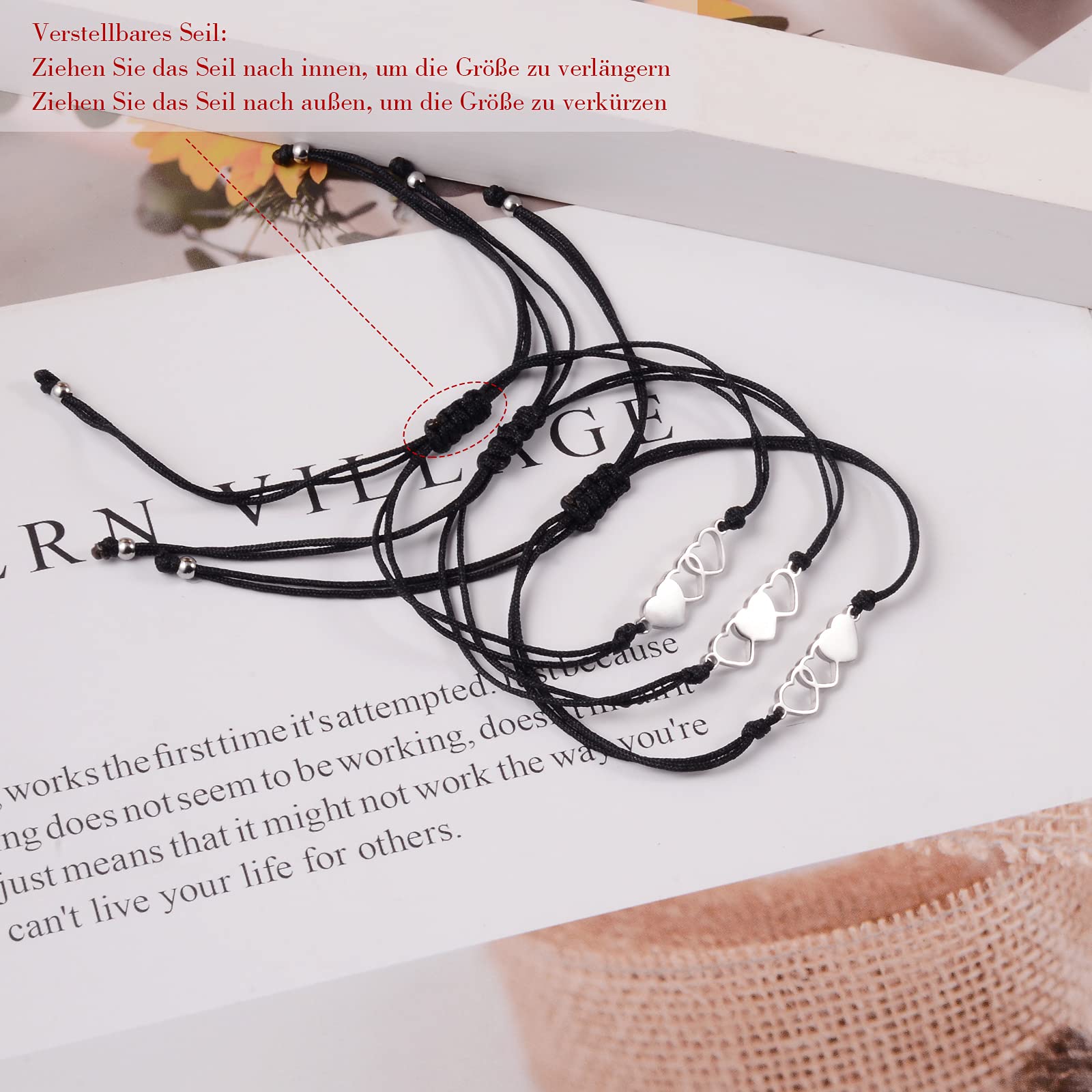 BOCHOI Bracciale sorella Bracciale abbinato al cuore Braccialetti dell'amicizia per la migliore amica Tees Girls Regalo per le relazioni familiari