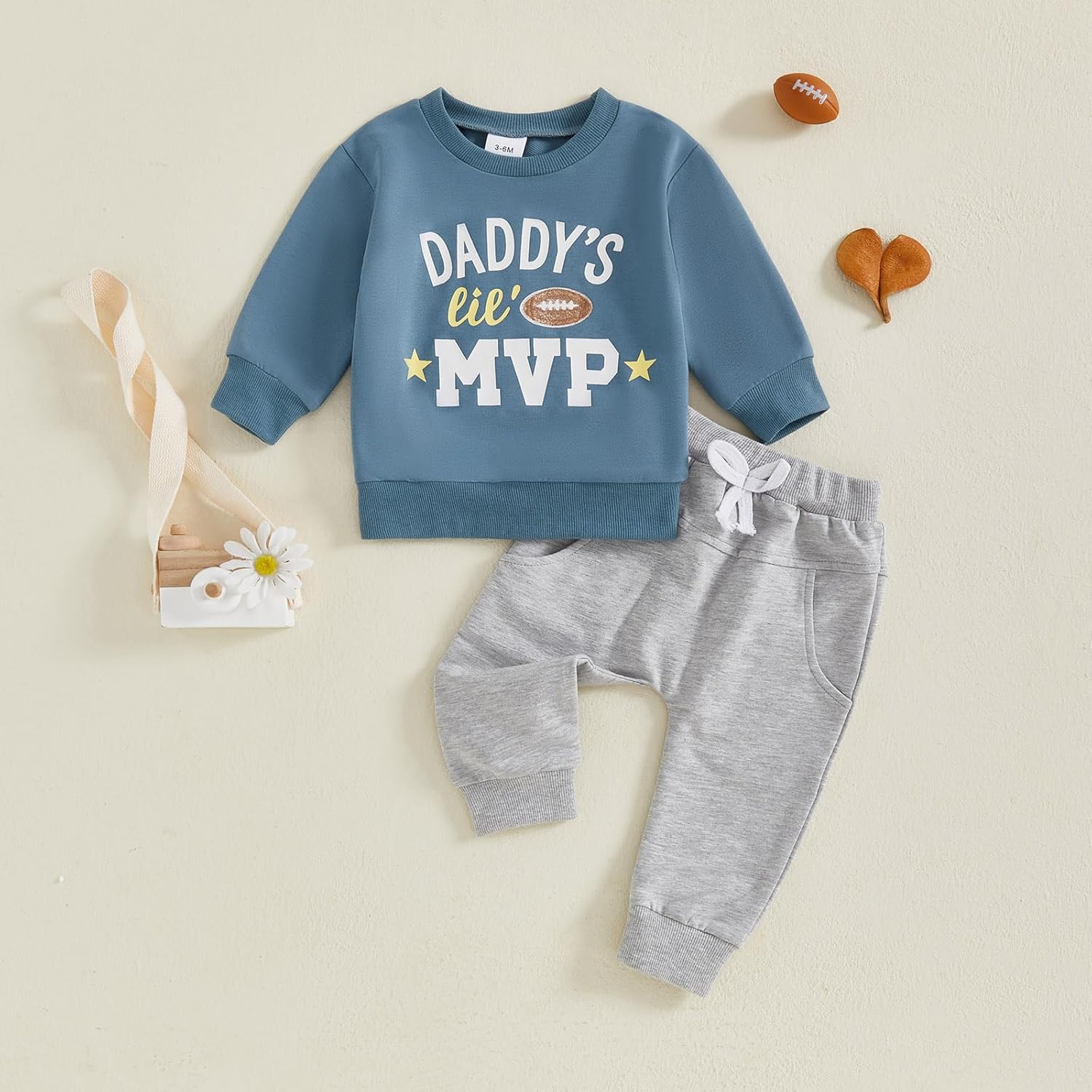 Baby Boy Sweatshirt and Pants Set, Cotton Casual Outfit, Long Sleeve Fall Winter 2PCs Toddler Clothes Set - Image 7