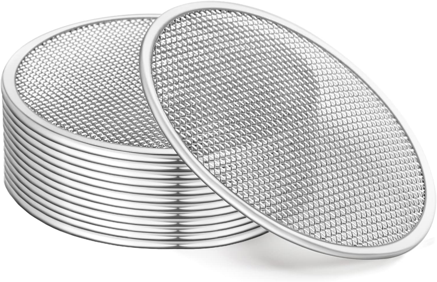 12 Pack Sprouting Lids, 316 Stainless Steel Screen Lid for 86mm Wide Mouth Mason Jar, Alfalfa, Broccoli Mesh Lids (wide mouth 12 PCS)