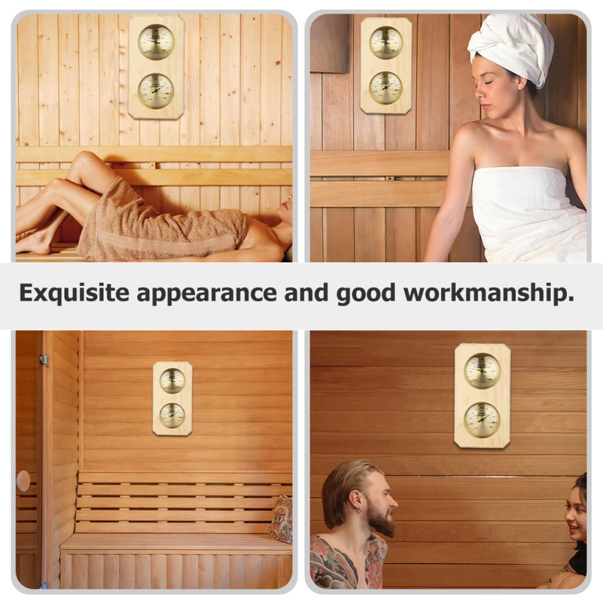 FOMIYES Sauna Hygrometer und Thermometer für Zuhause mit Temperaturbereich 0-120℃ und Feuchtigkeitsmessung bis 100% für Schnelle Praktische Innenraumüberwachung