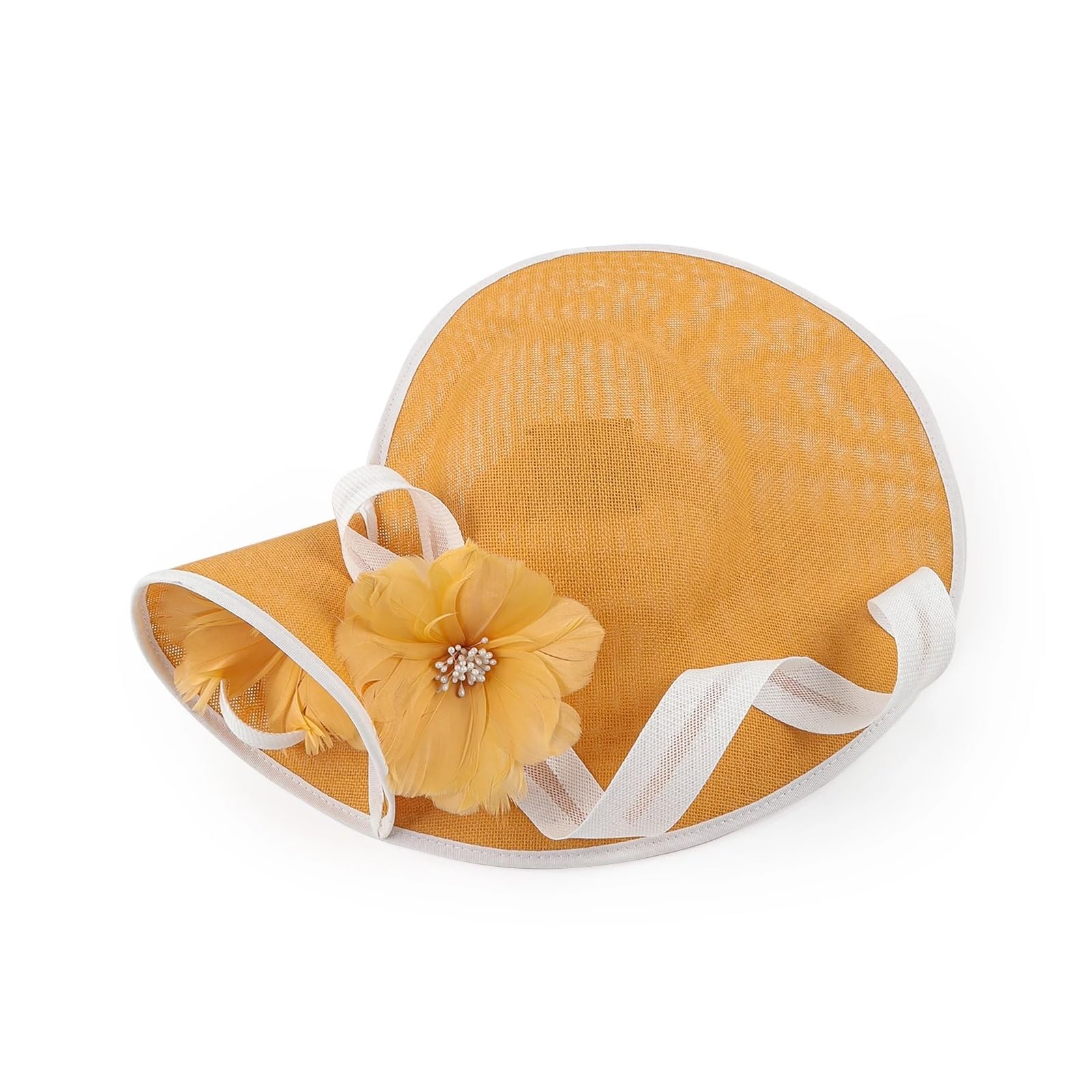 Perfetto cappello da sposa con fiore in sinamay, unico chiesa, copricapo, donna