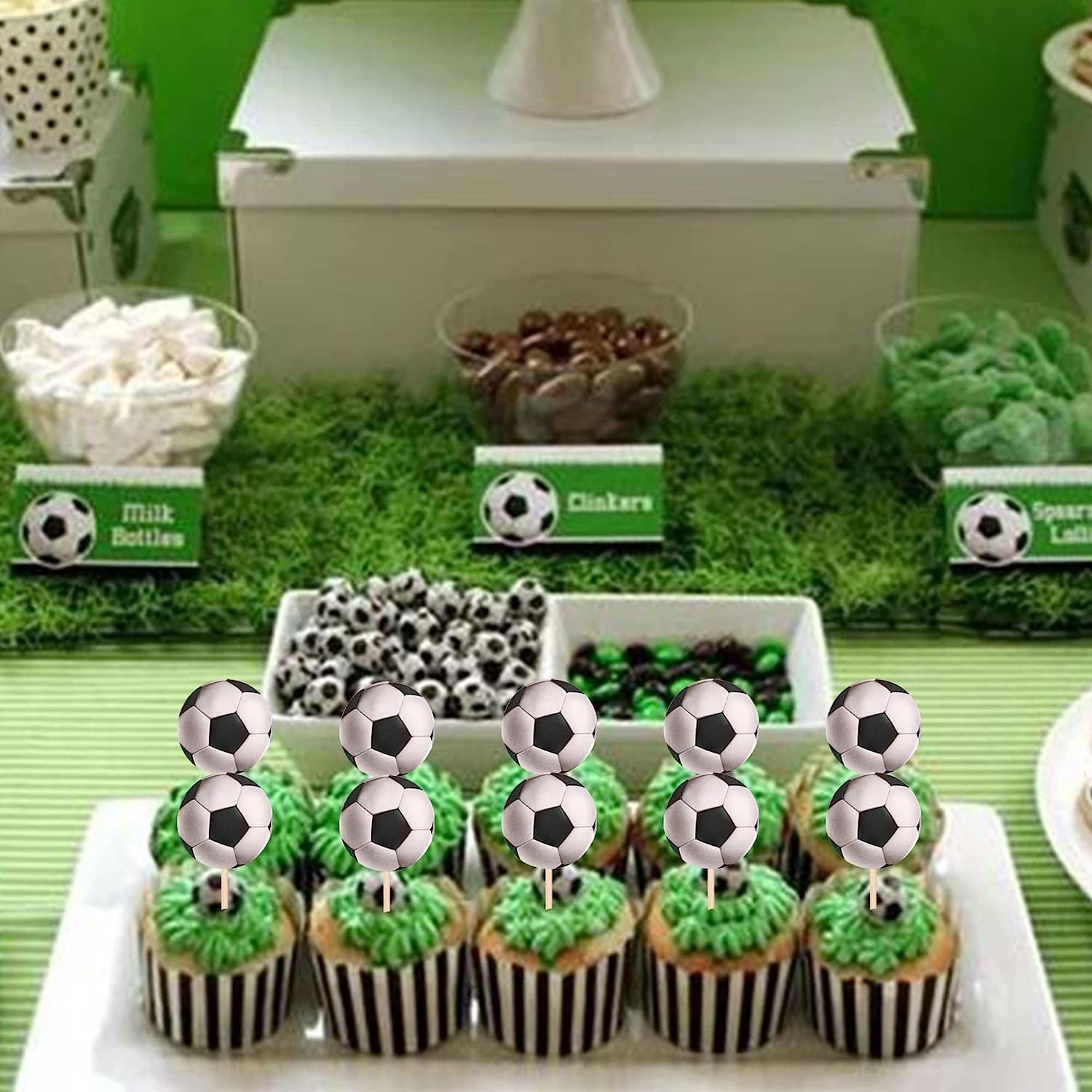 Toppers per torta di calcio, 11 pezzi, decorazioni per torte di buon compleanno, per bambini, la Coppa del mondo, per cupcake, per lo sport, festa del papà, per bambini, feste a tema