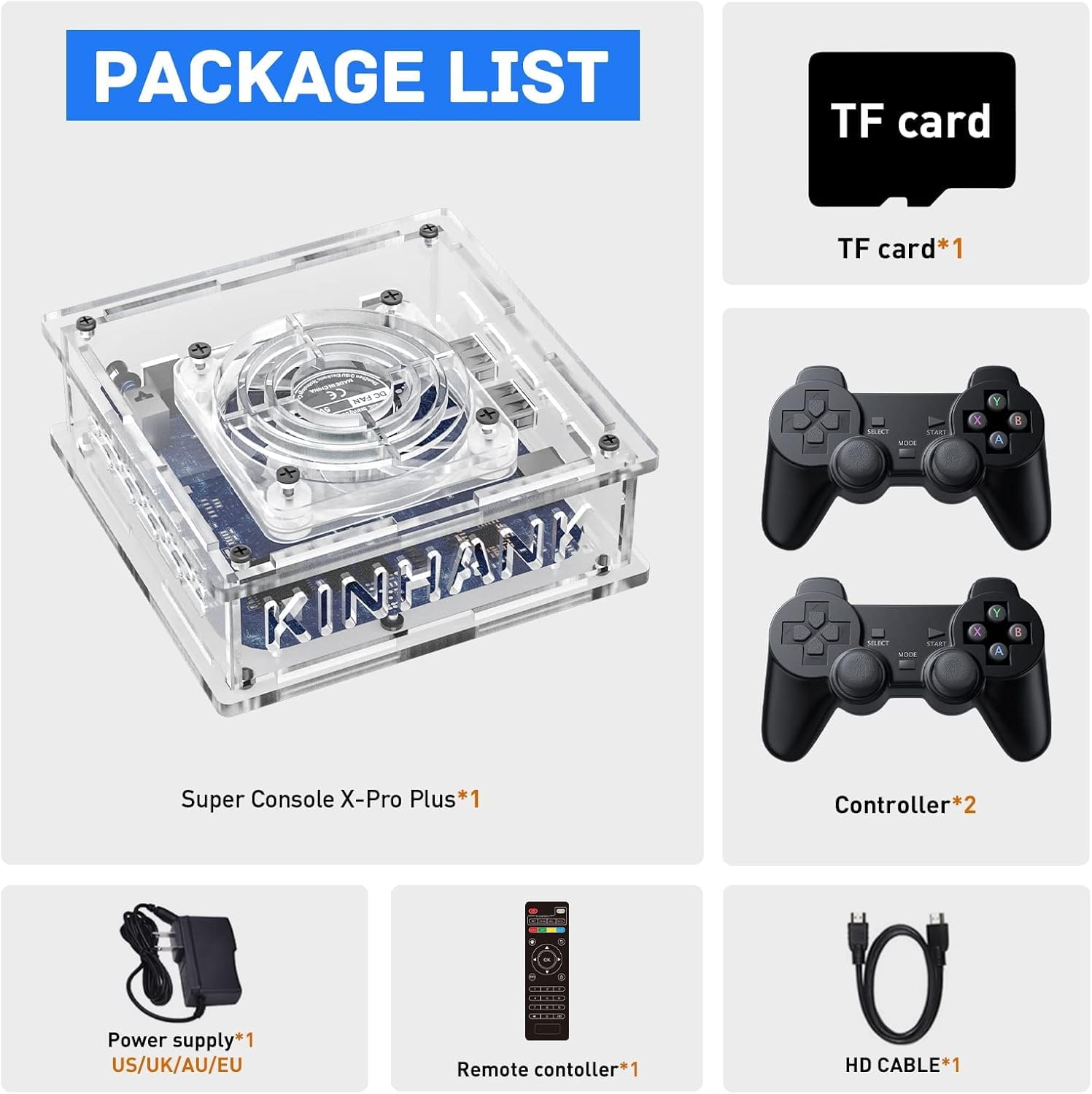NGARY Super Console X PRO Plus, Console per Giochi retrò da 256 GB, Oltre 117.000 Giochi Integrati con 2 Controller Wireless, Compatibile con PS1/PSP/MAME, per TV 4K HD/Uscita AV