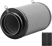 Vista 1 de iPower Control de olor de carbono de aire de 6 pulgadas con carbón virgen de Australia, brida reversible, prefiltro, ajuste con ventiladores