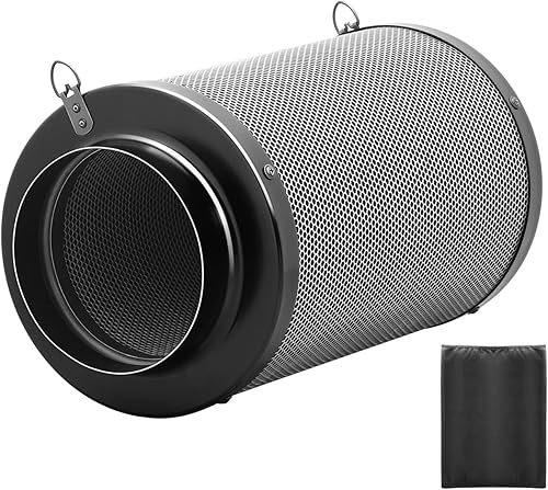 iPower Control de olor de carbono de aire de 6 pulgadas con carbón virgen de Australia, brida reversible, prefiltro, ajuste con ventiladores de