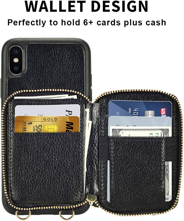 ❤ Crazy Deals LAMEEKU iPhone Xs Max Zipper Wallet Case, iPhone Xs Max Card Holder Case with Leather Card Slot Handstrap Crossbody Chain, Protective iPhone Cover for iPhone Xs Max 6.5'' - Black Super Deal Product LAMEEKU iPhone Xs Max Zipper Wallet Case, iPhone Xs Max Card Holder Case with Leather Card Slot Handstrap Crossbody Chain, Protective iPhone Cover for iPhone Xs Max 6.5'' - Black