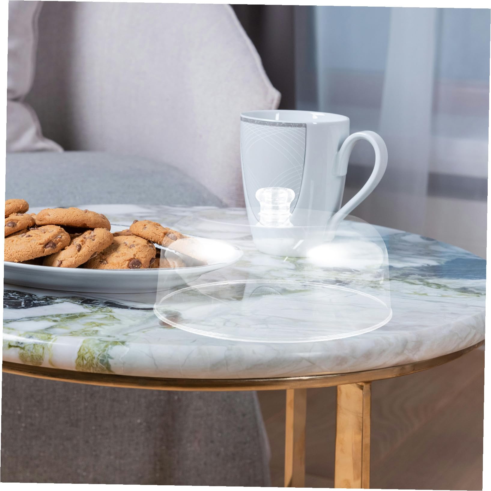 Uonlytech Copertura Trasparente per Alimenti e Cupola per Torta in Acrilico 28x28x15 Cm, Protezione Antipolvere Riutilizzabile per Buffet e Feste, Coperture Protettive per Dessert e Vassoi