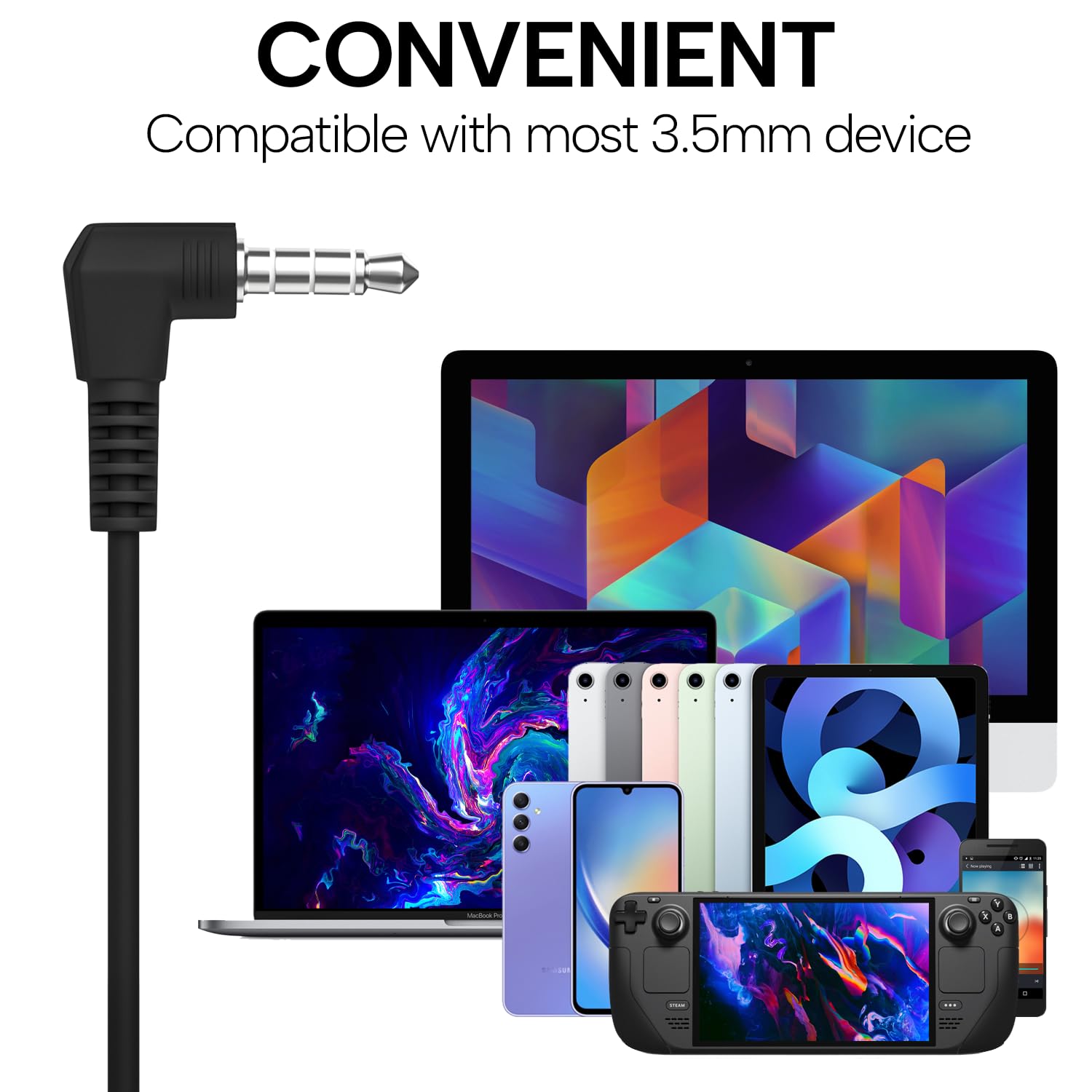 Maeline Bulk Earbuds - Confezione da 5 cuffie stereo in-ear per scuola, classe, biblioteca, viaggi, palestra, jack da 3,5 mm, senza grovigli, per MP3, telefoni, computer e laptop