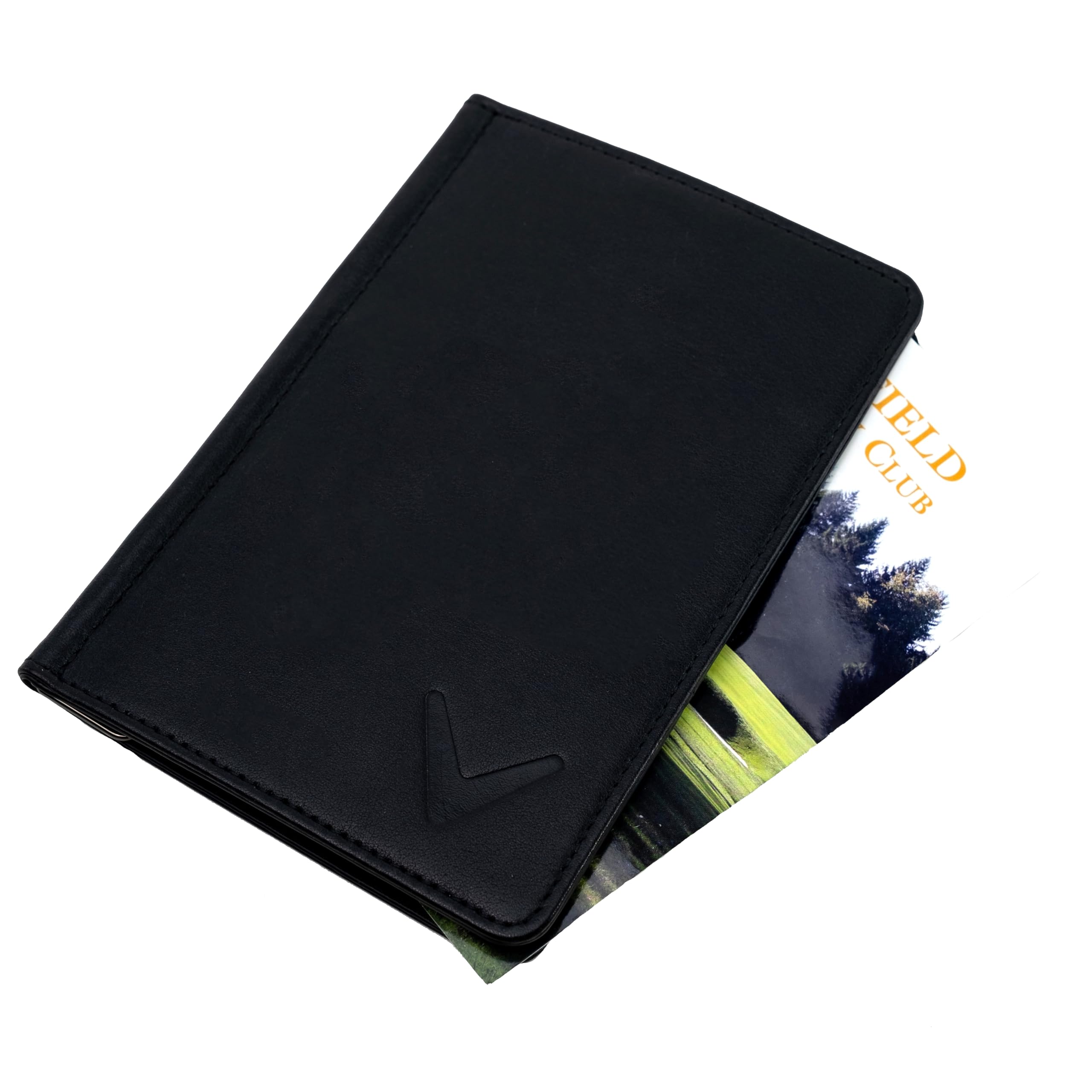 🏌️ Callaway Soporte Para Tarjetas De Puntuación – Accesorio De Golf Con Marcador Magnético Y Piel Sintética (Negro)