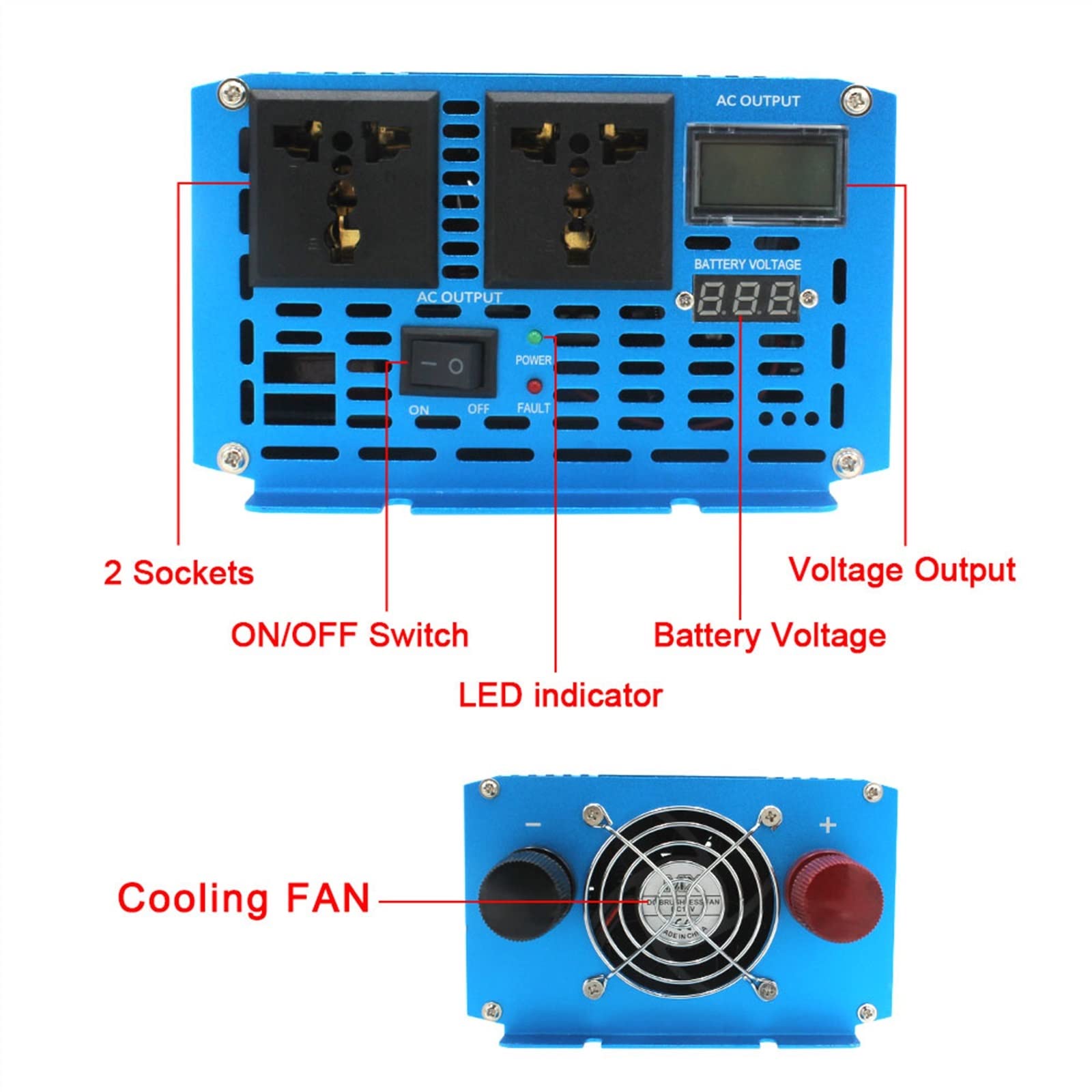 Inverter a onda sinusoidale pura Inverter a onda sinusoidale pura DC 12v / 24v a CA 220 3000W 4000W 5000W Volt Convertitore display a LED Trasformatore Car Inversor Energia solare(3000W 12V 50Hz)