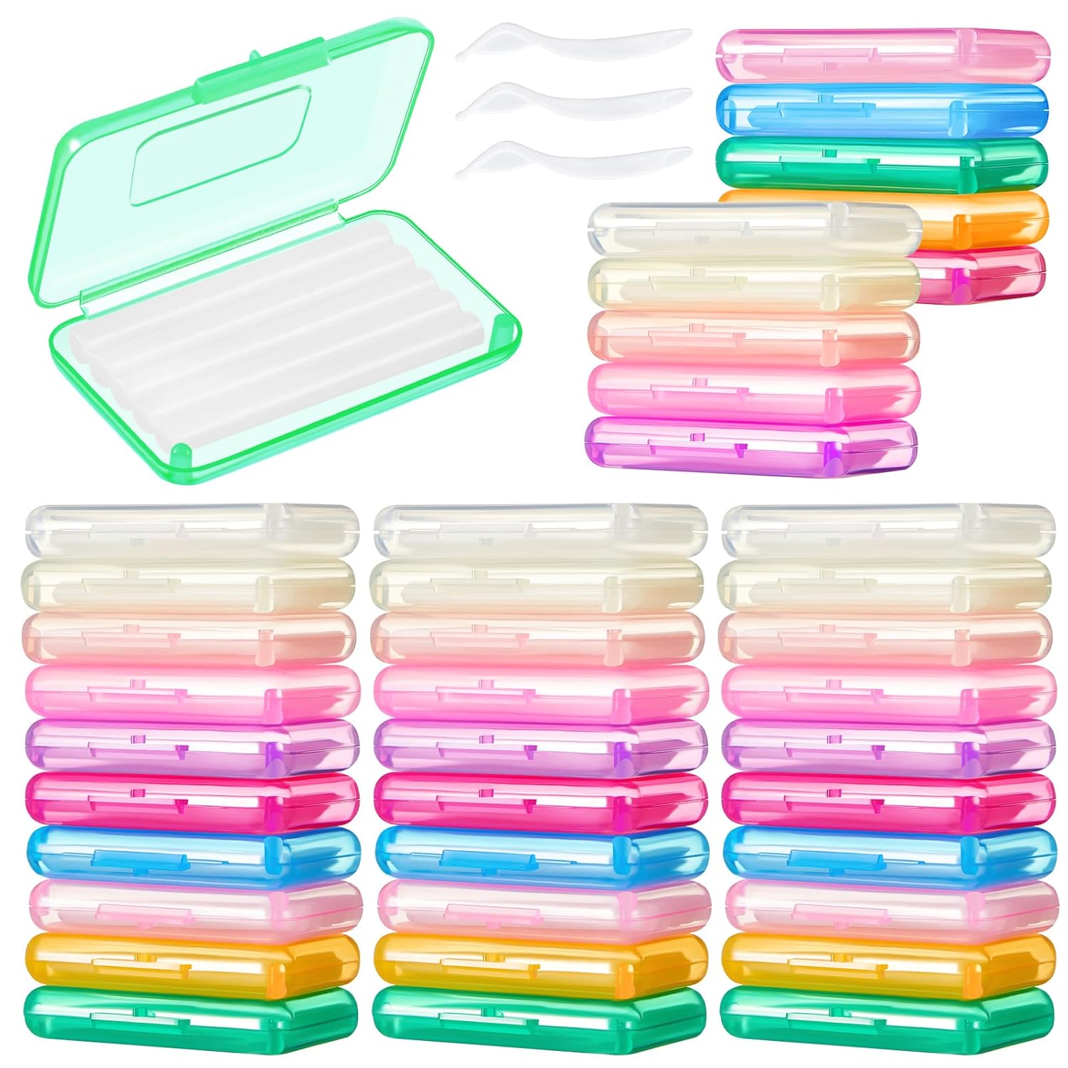 Cera Dental Tondiamo 40 Pacotes de Cera Transparente para Aparelhos Ortodonticos com Case Colorido e Aromas Variados