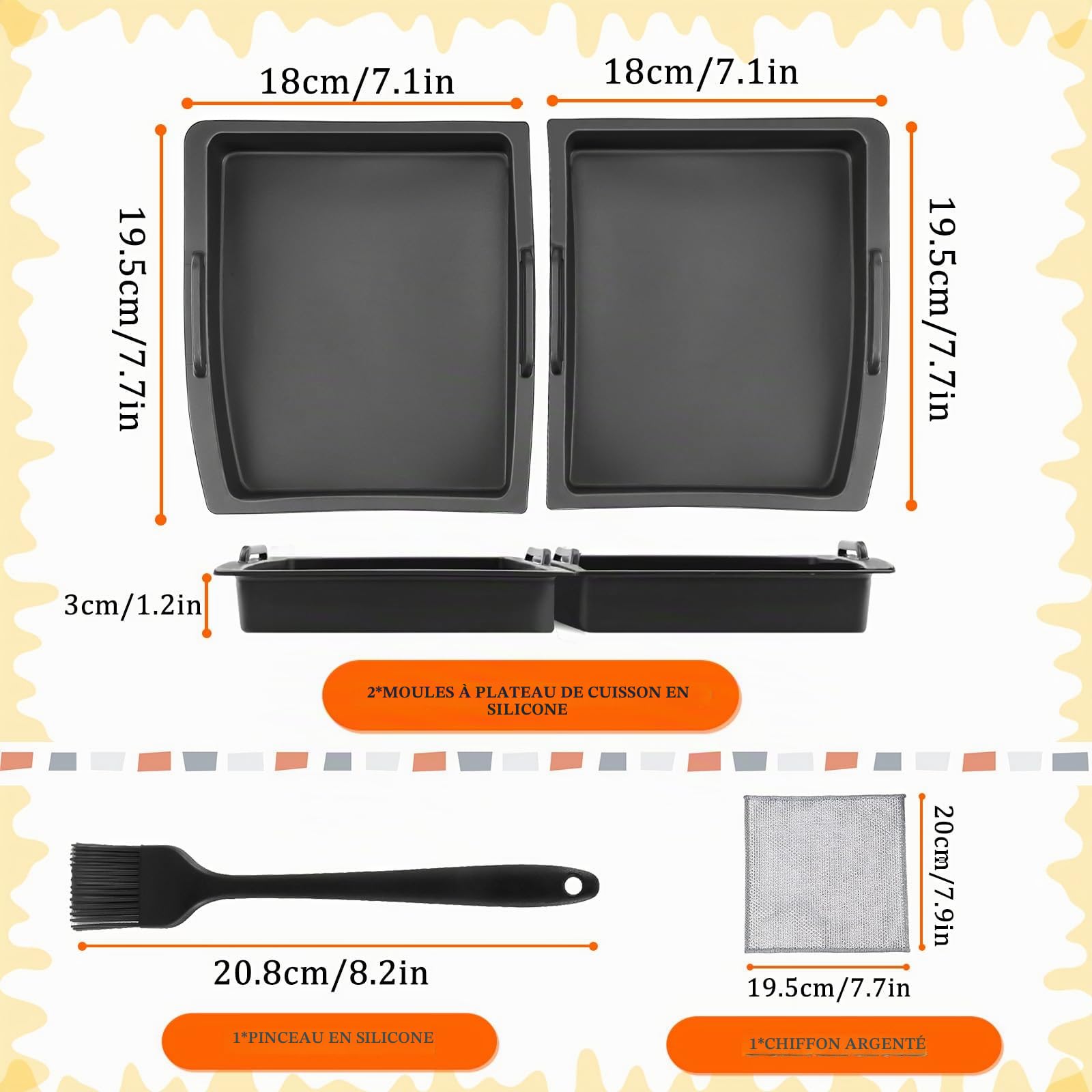 Rierousy Lot de 2 séparateurs de plat Tefal OptiGrill XL, tapis en silicone, insert pour accessoires OptiGrill