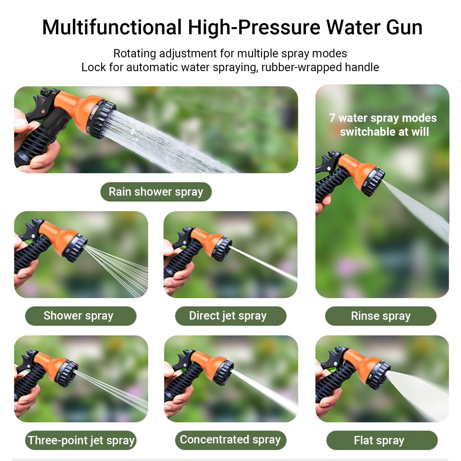 Hidrante de patio al aire libre, columna de agua de acero inoxidable 304 sin heladas con soporte de manguera y pistola pulverizadora, espiga de jardín para patio trasero