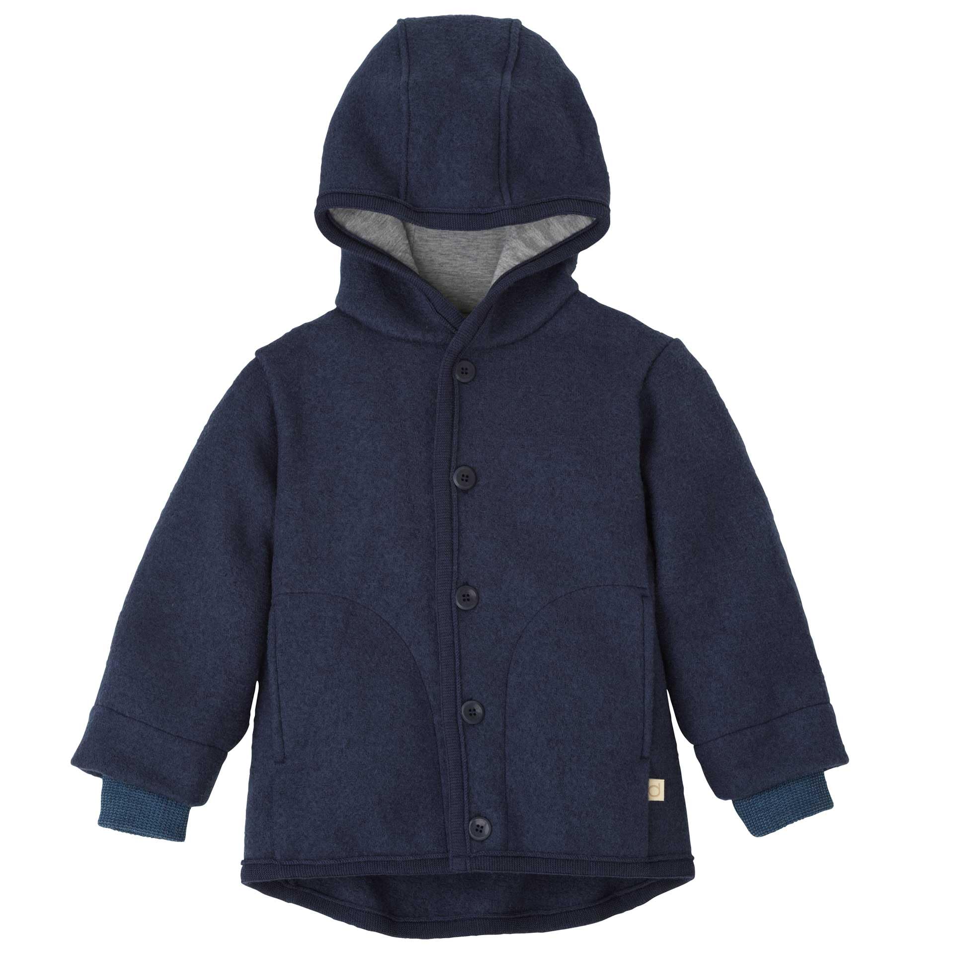 Disana WALK-JACKE Baby & Kinder - 100% Bio-Merino, Wollwalk – atmungsaktiv & natürliche Wärme - unisex Gr. 74 –140 - nachhaltig & fair – mit Kapuze & Bündchen - made in Germany