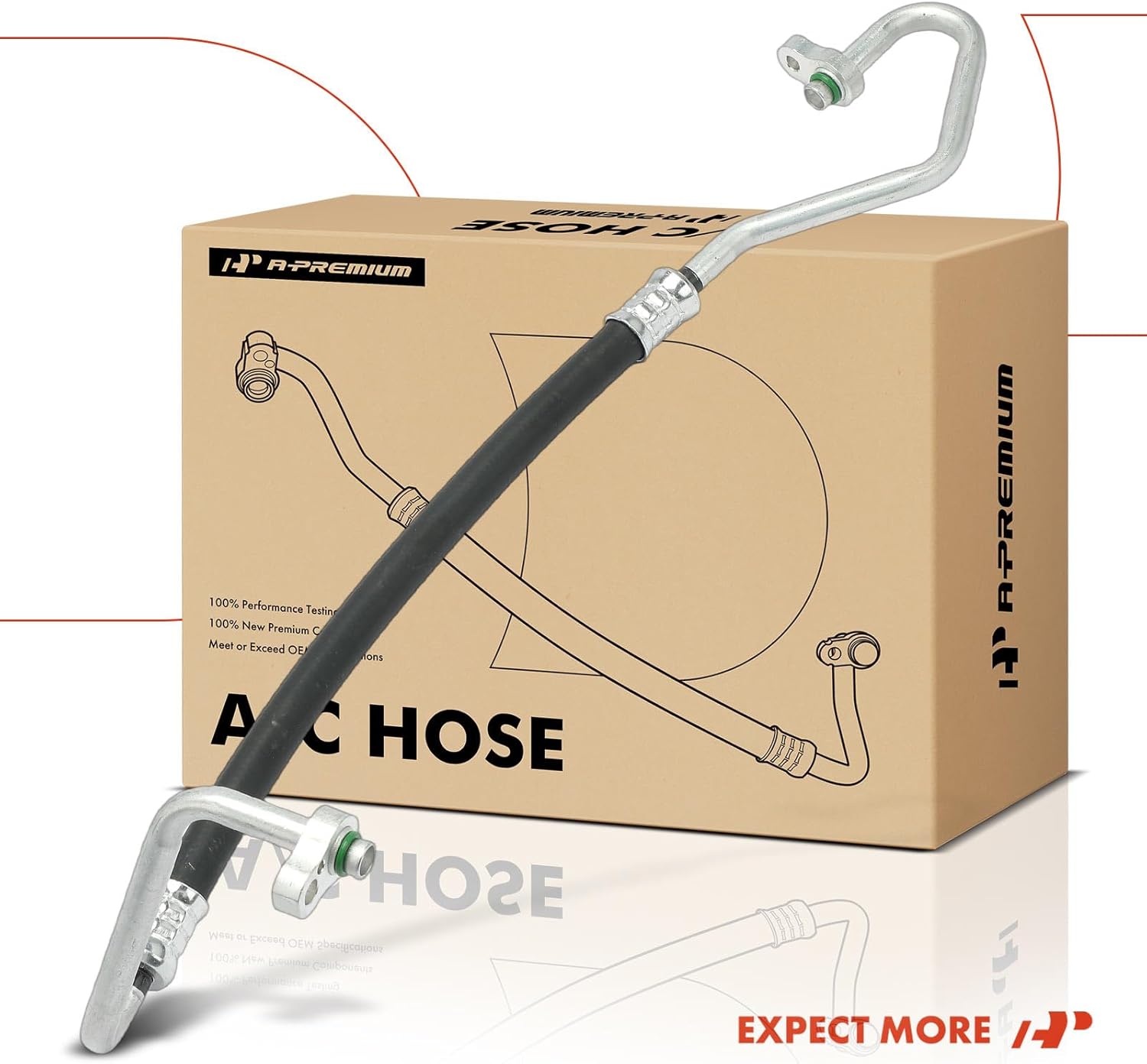 A-Premium A/C Discharge Line Hose Assembly Compatible with Honda Accord, 1990 1991 1992 1993, 2.2L, Compressor to Condenser