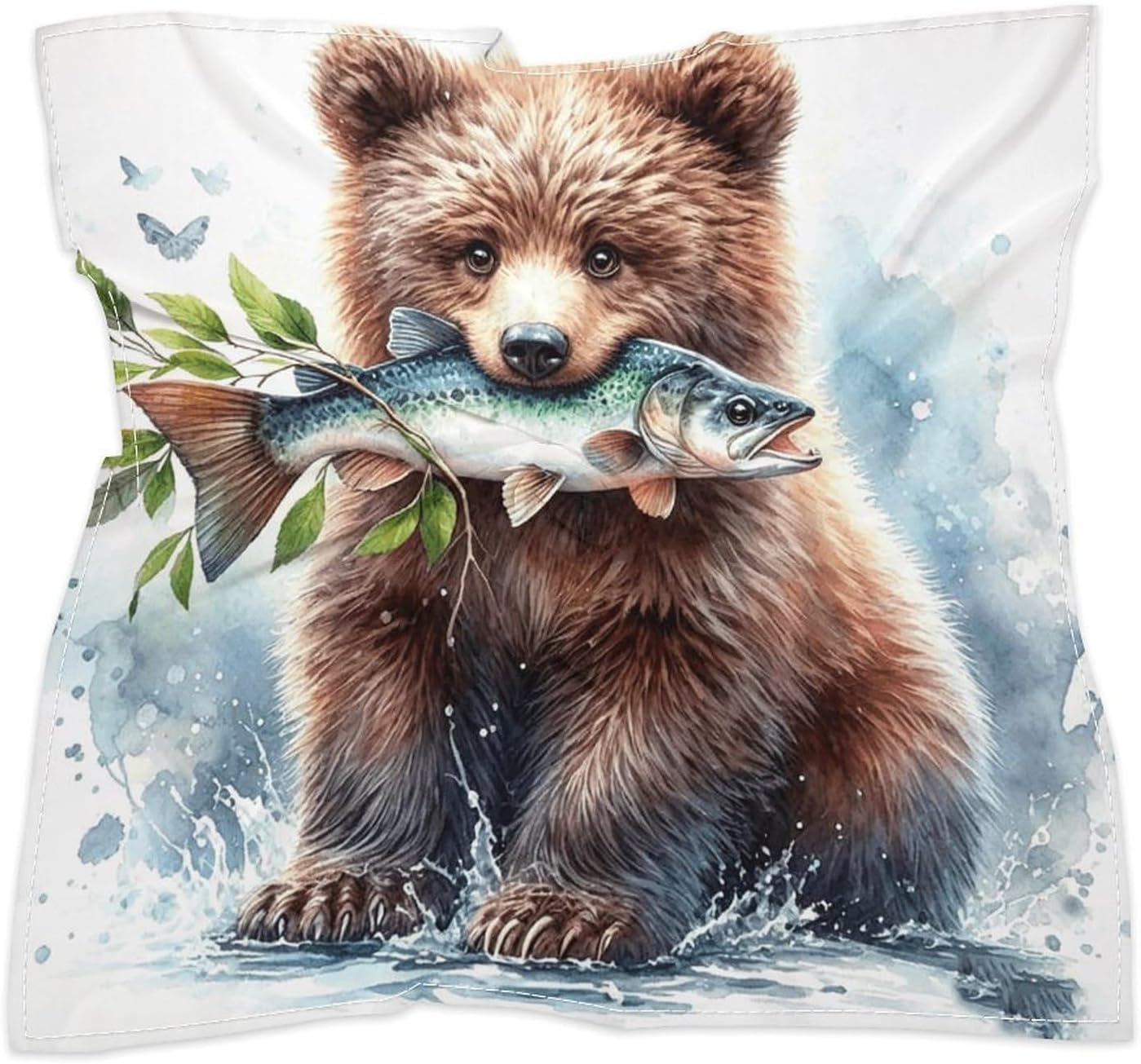Fishing Bear Multi-purpose Bandanas 18 X 18 Inch for Men Women