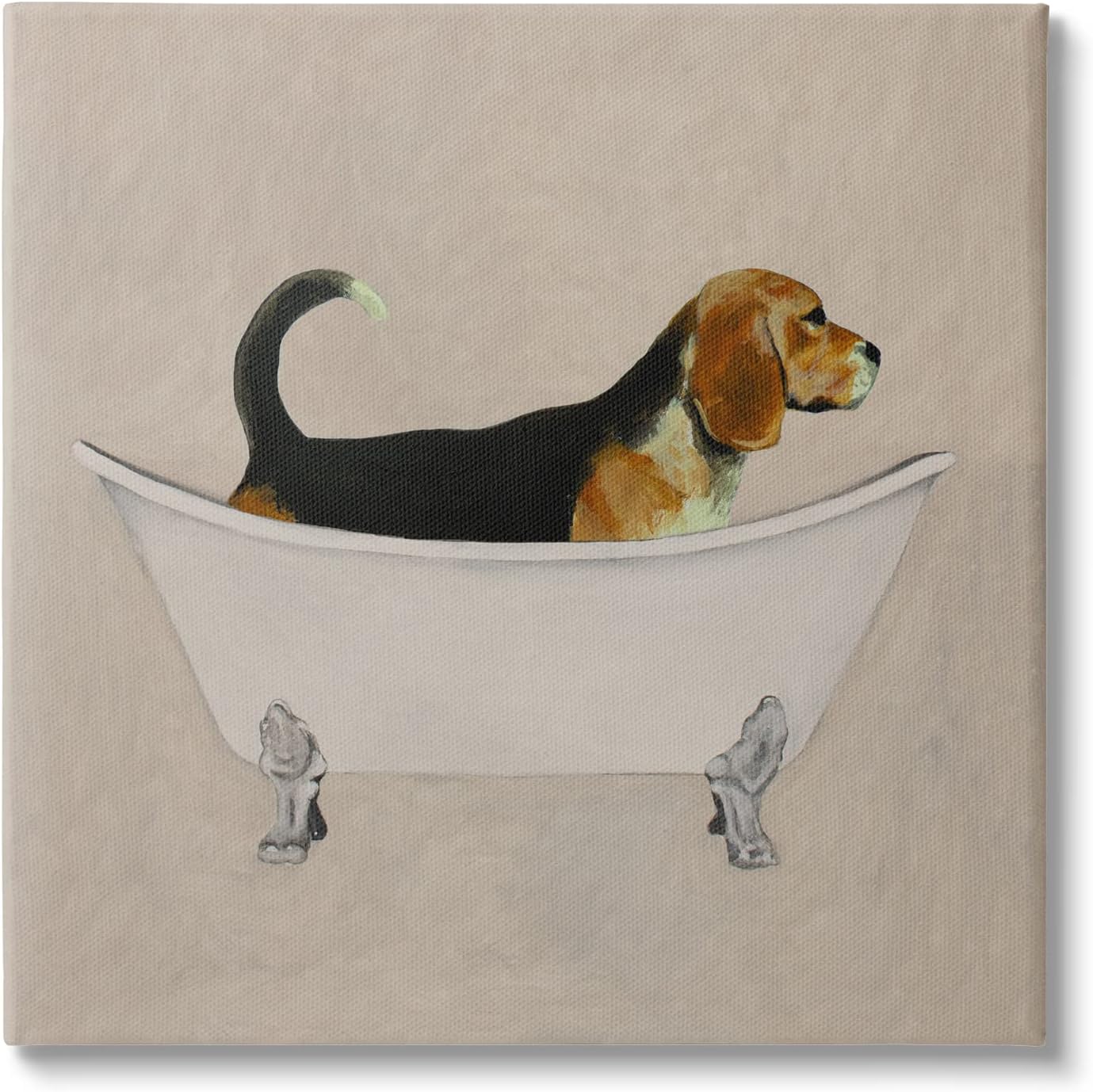 Stupell Industries Beagle In Tub Bathroom Pet Canvas Wall Art, Design by Coco de Paris 24 x 24