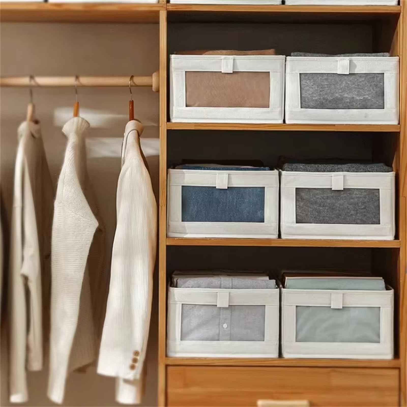 Organizzatori di Cassetti Vestiti, Organizzazione dell'Armadio E Divisori di Stoccaggio, Organizzatori di Armadi in Tessuto E Deposito, Divisori di Cassetti Poco Profondi,5pcs