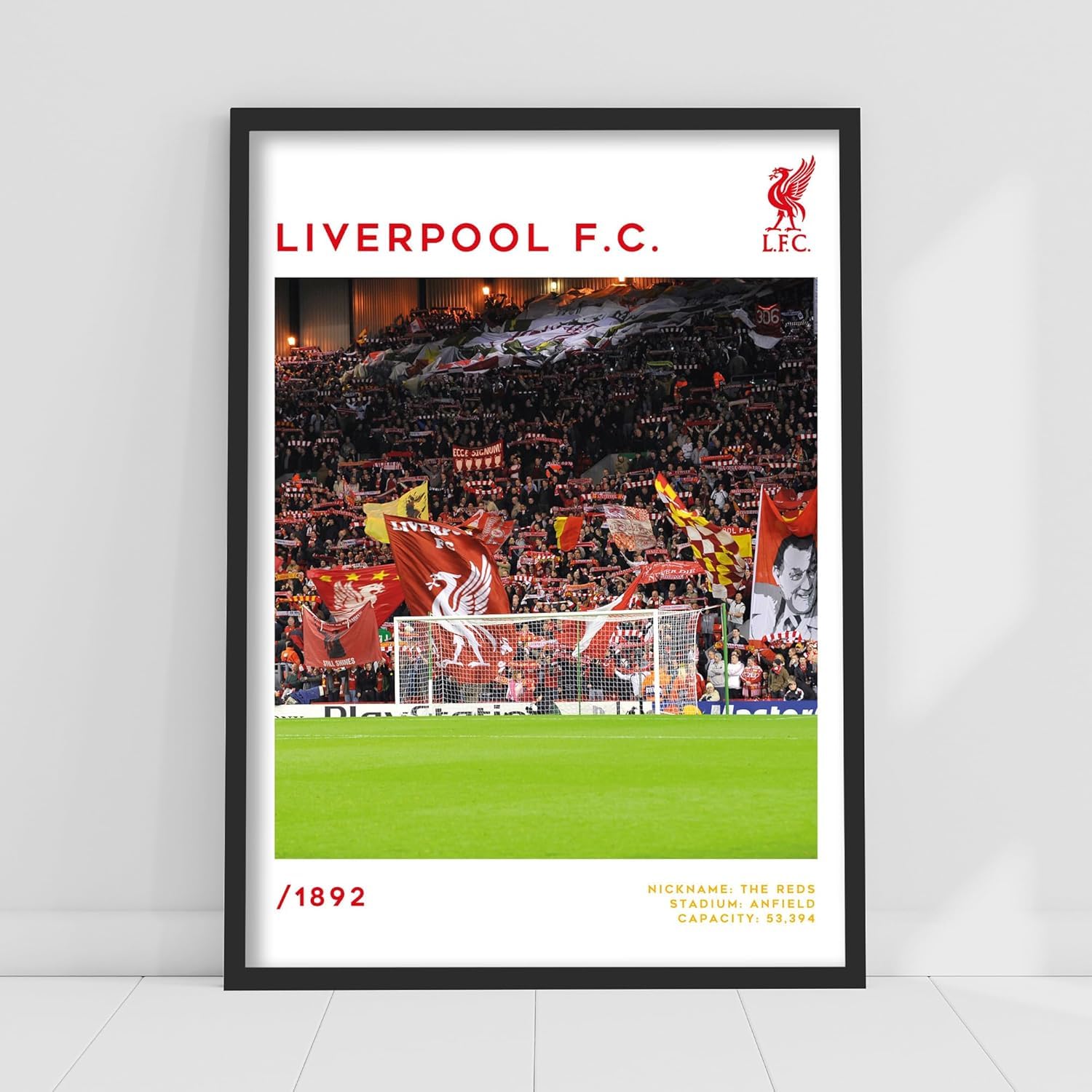 Themed Liverpool FC Print - Kop End Stadium Stats Poster LFC Football Art (42cm x 59.4cm - A2)